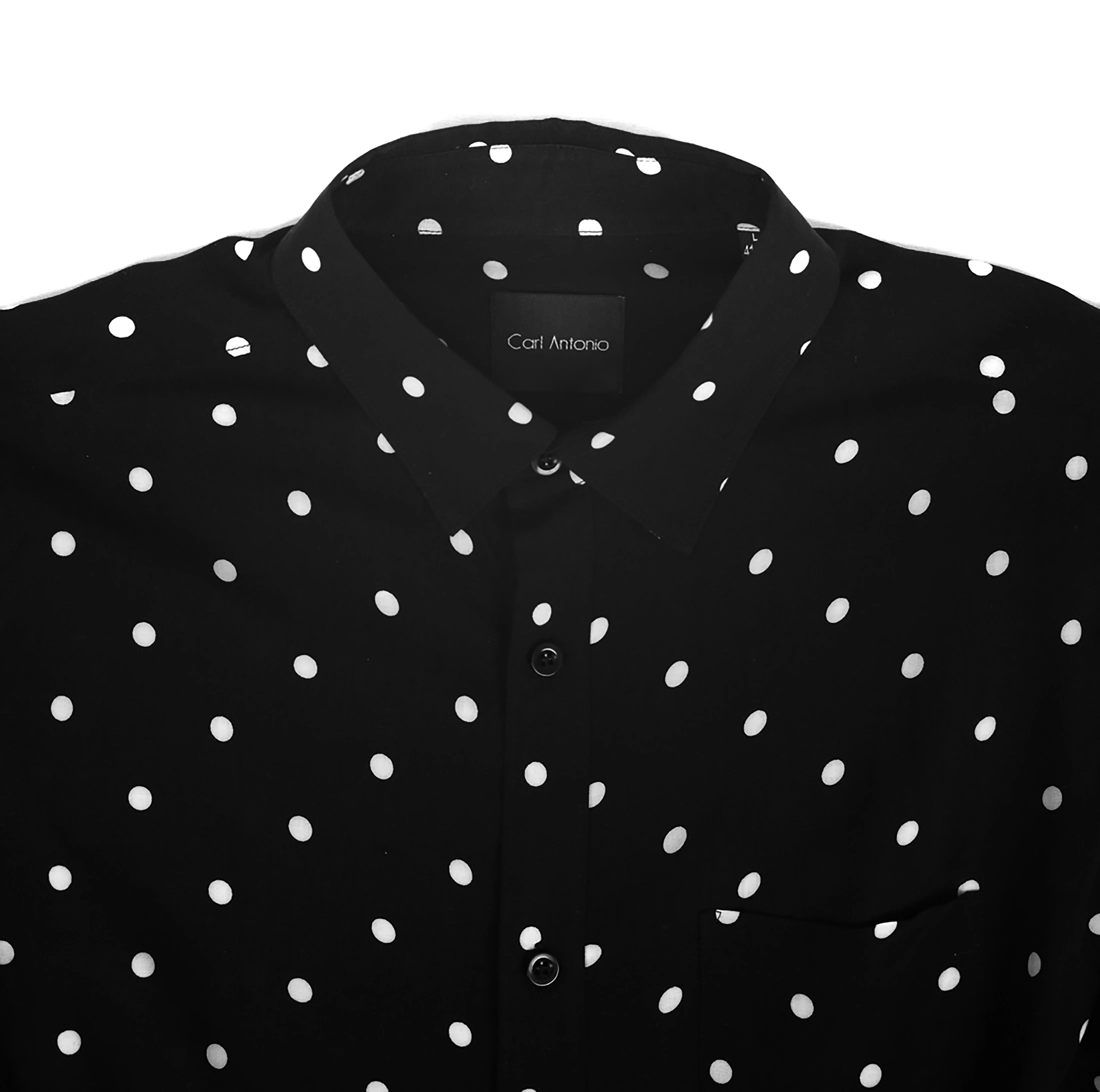 INKY DOT SHIRT IN BLACK VISCOSE