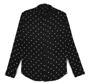 INKY DOT SHIRT IN BLACK VISCOSE