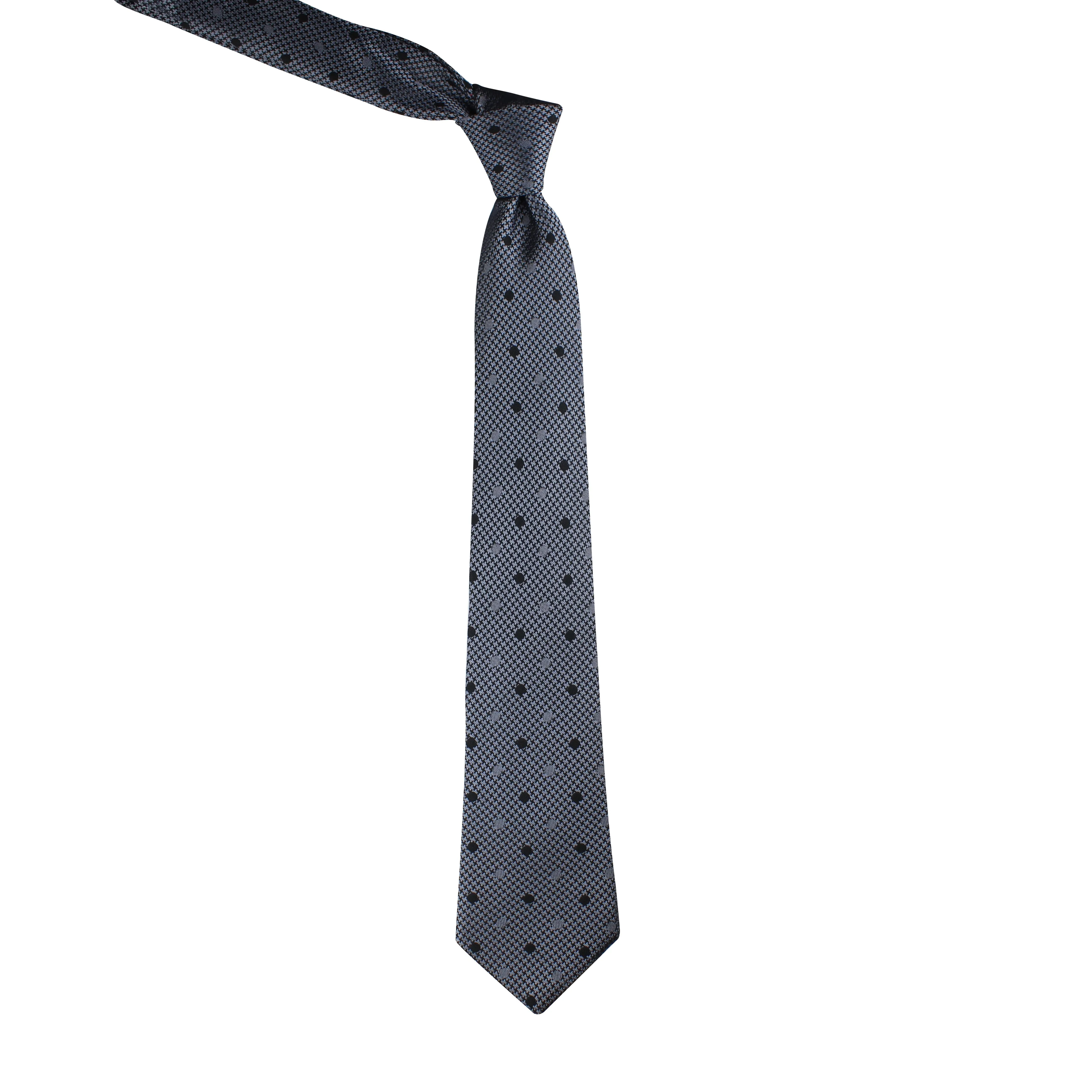 Kovove Black Polka Dot Neck Tie For Men