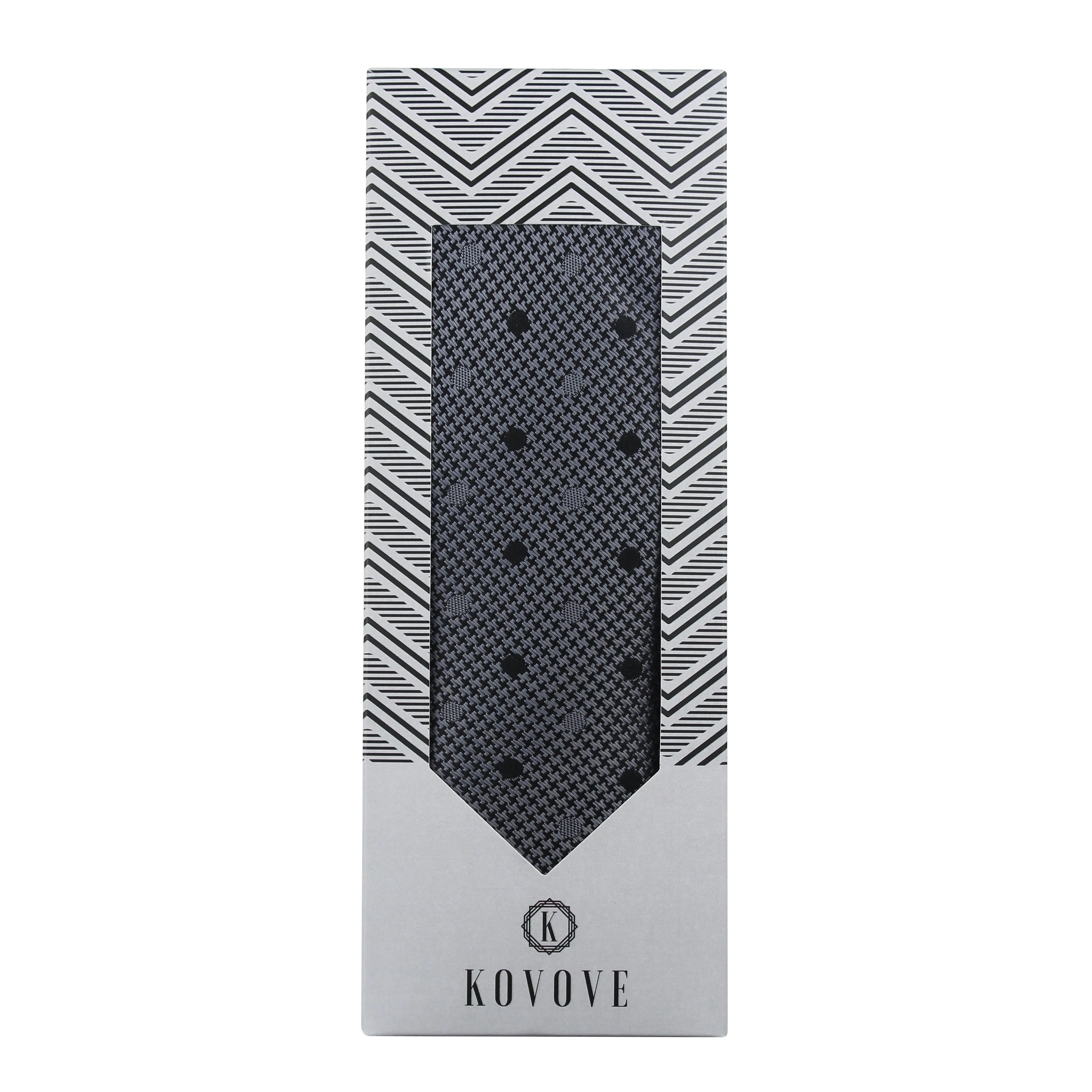 Kovove Black Polka Dot Neck Tie For Men