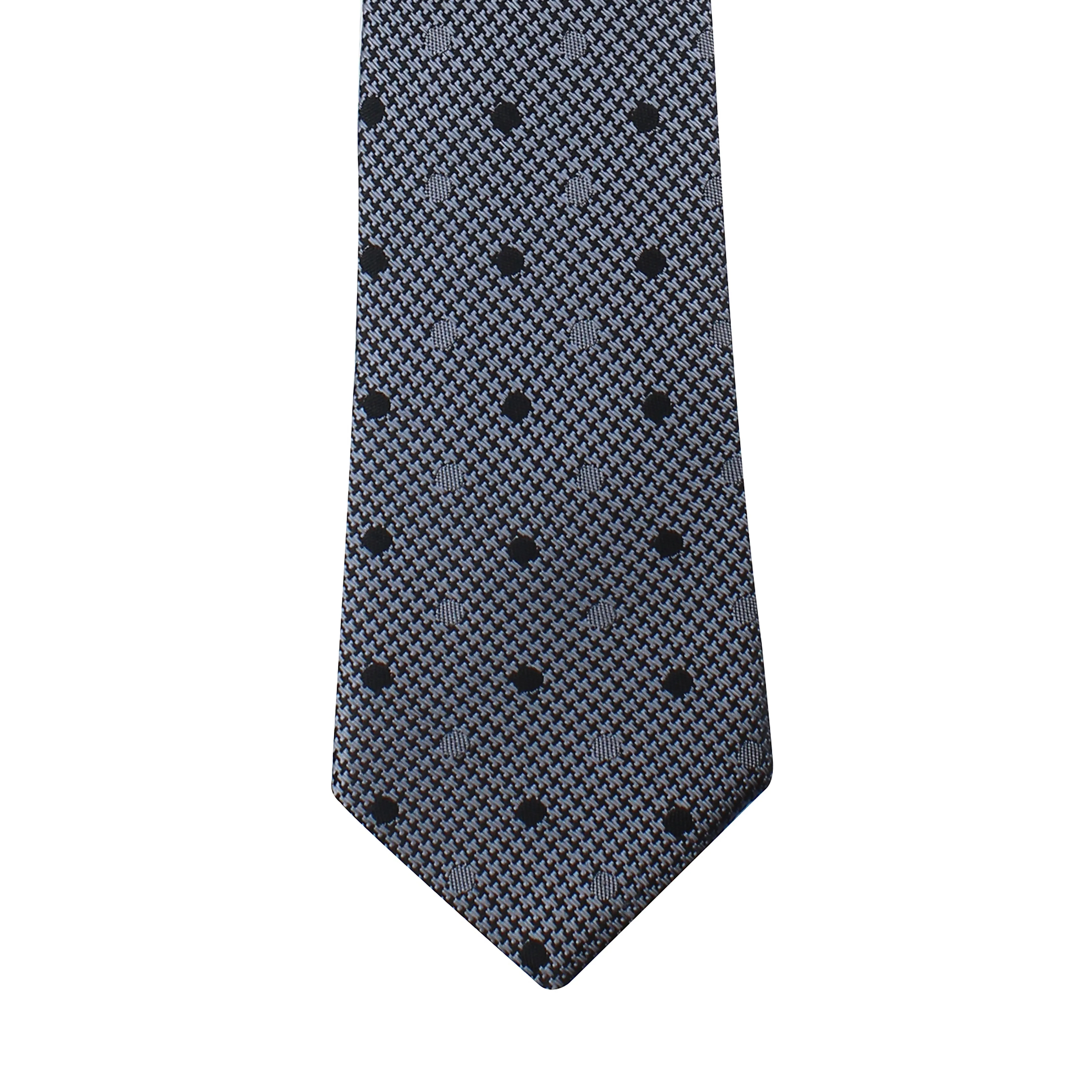 Kovove Black Polka Dot Neck Tie For Men