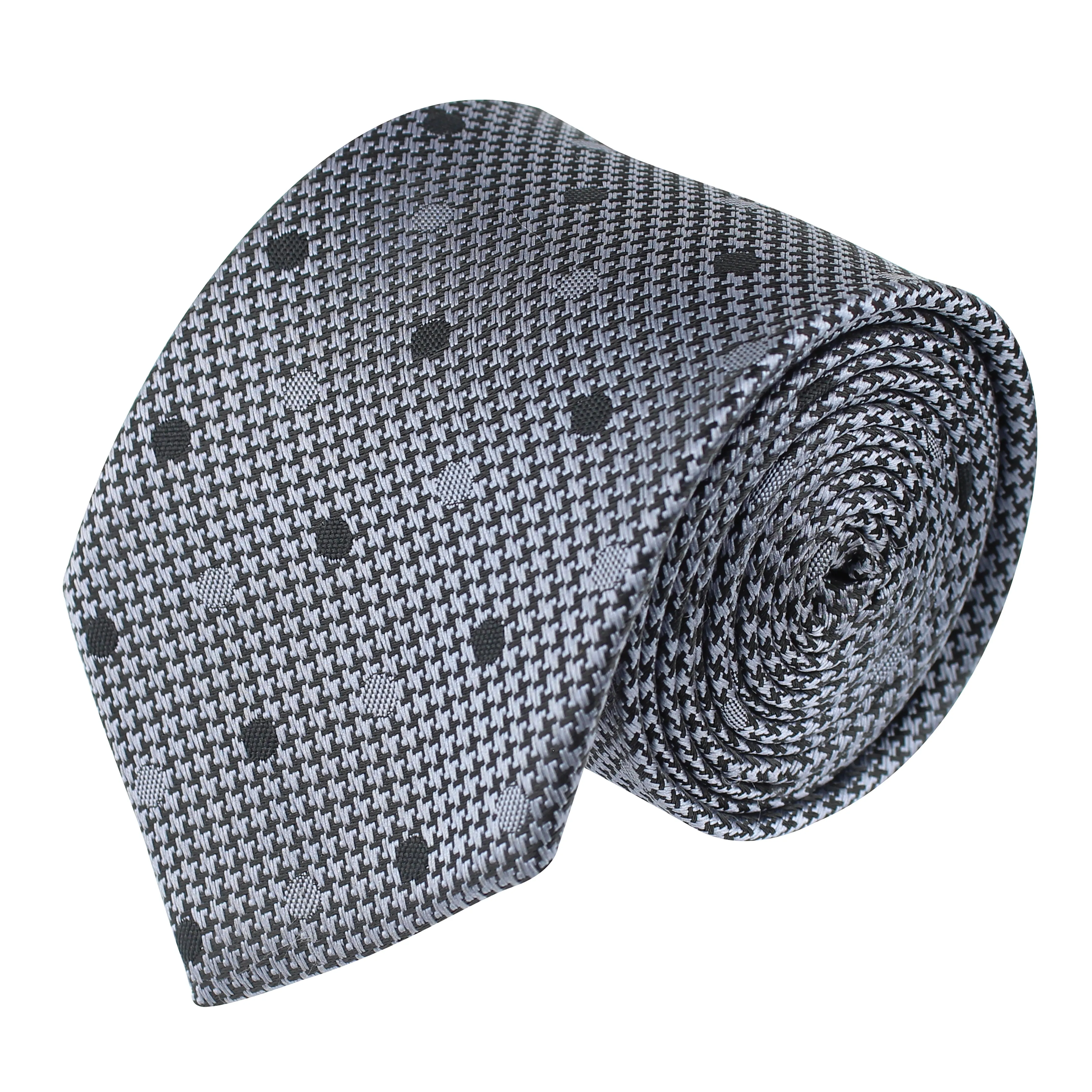 Kovove Black Polka Dot Neck Tie For Men