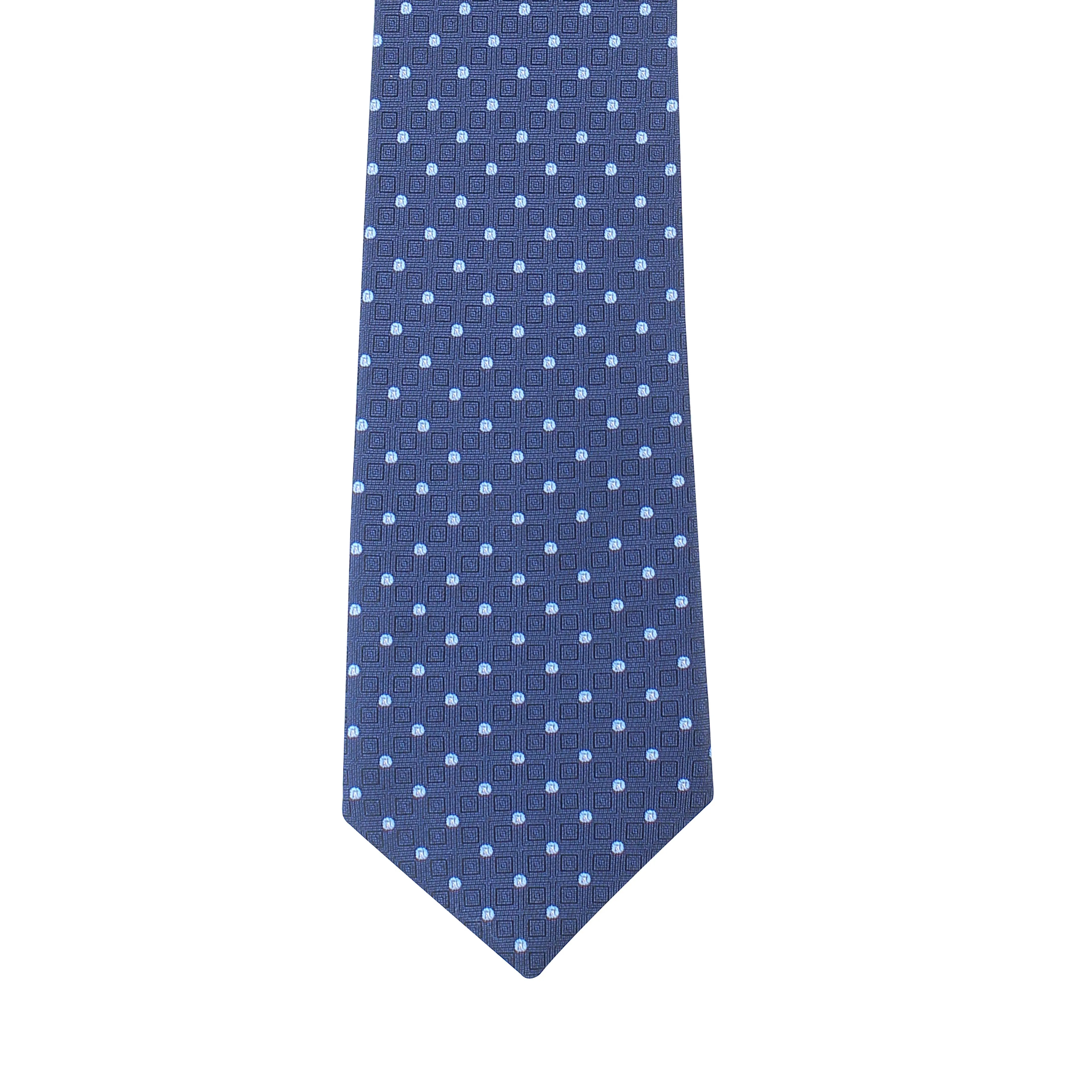 Kovove Classy Blue Polka Dot Necktie and Pocket Square Gift Box