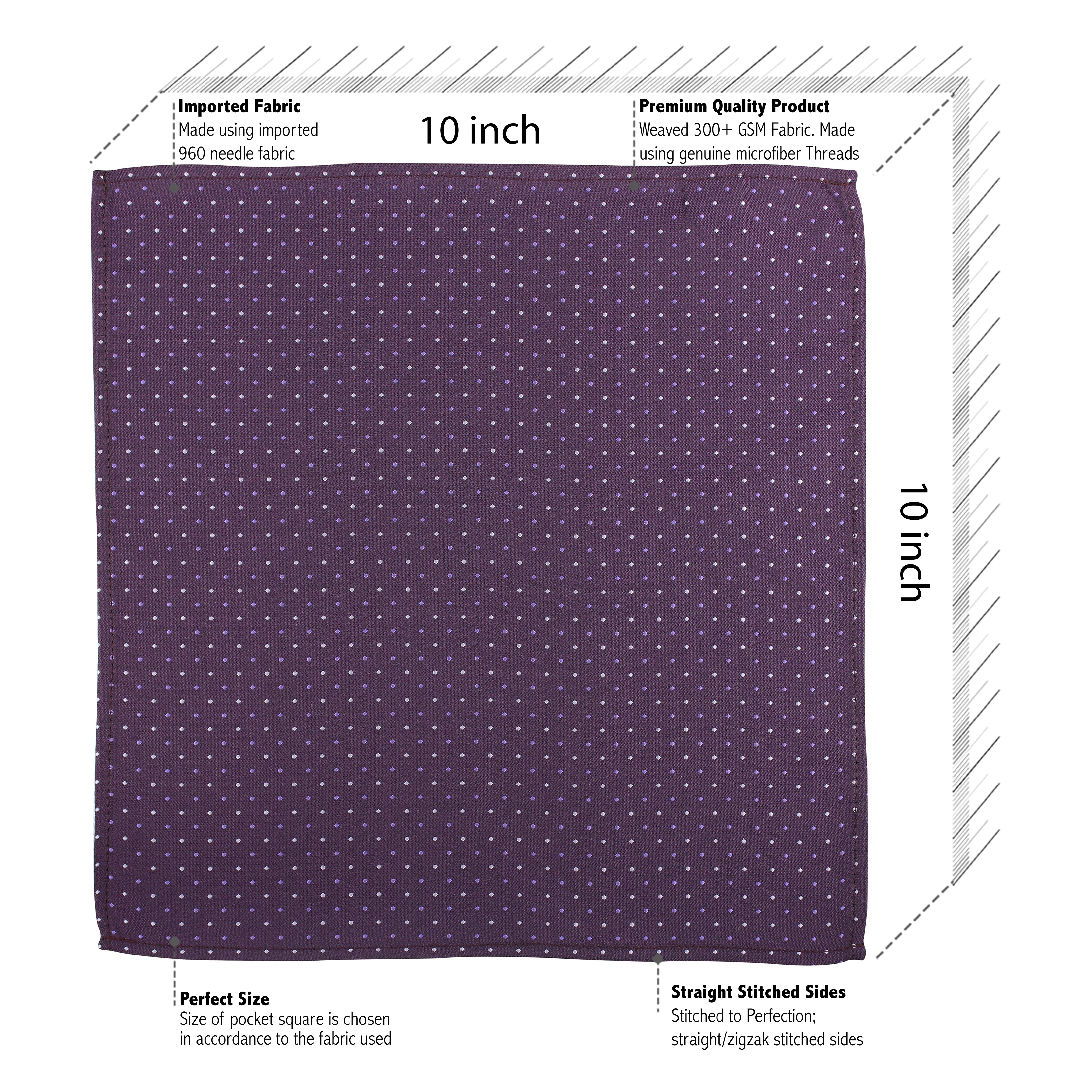 Kovove Elegant Purple Polka Dot Necktie and Pocket Square Gift Box