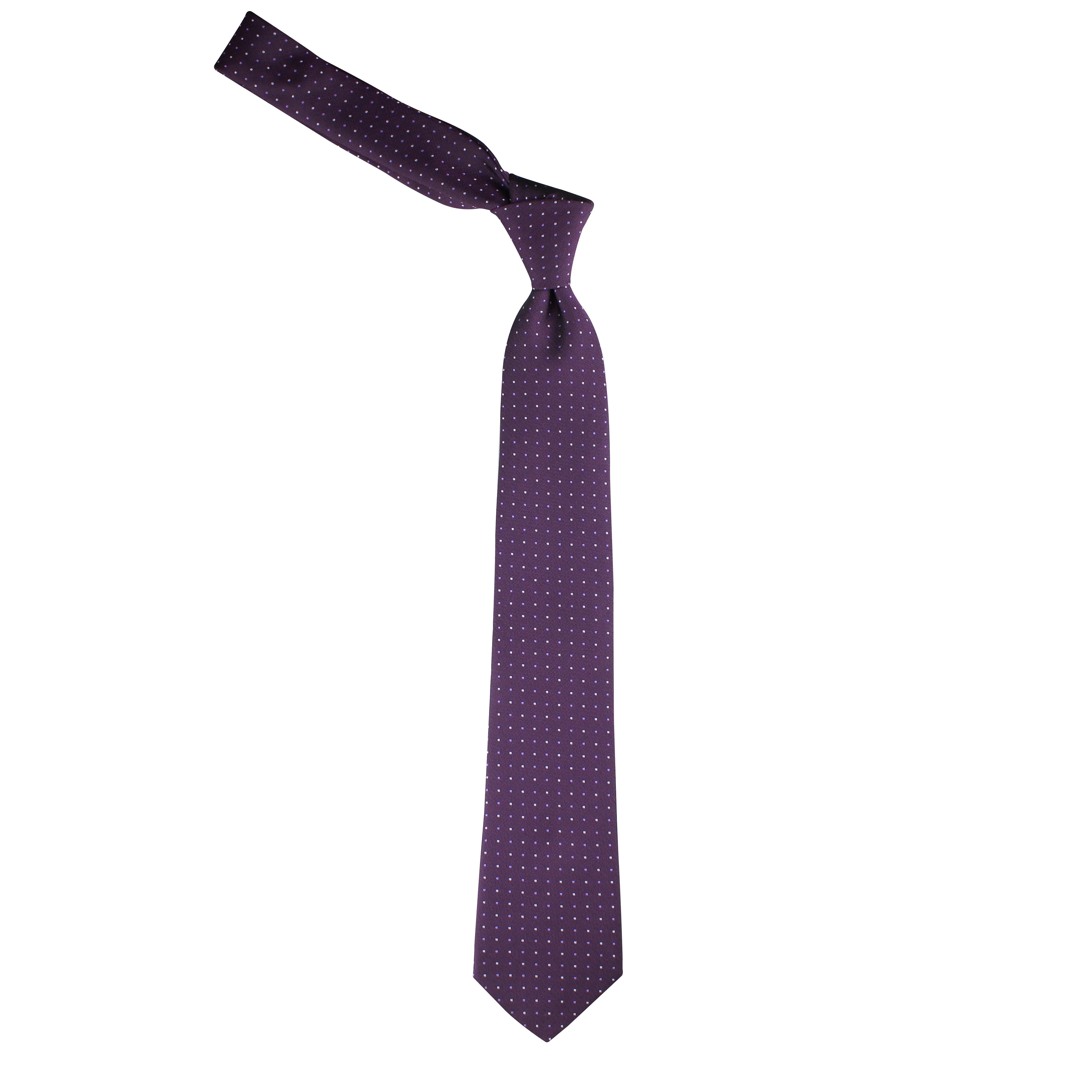 Kovove Elegant Purple Polka Dot Necktie and Pocket Square Gift Box