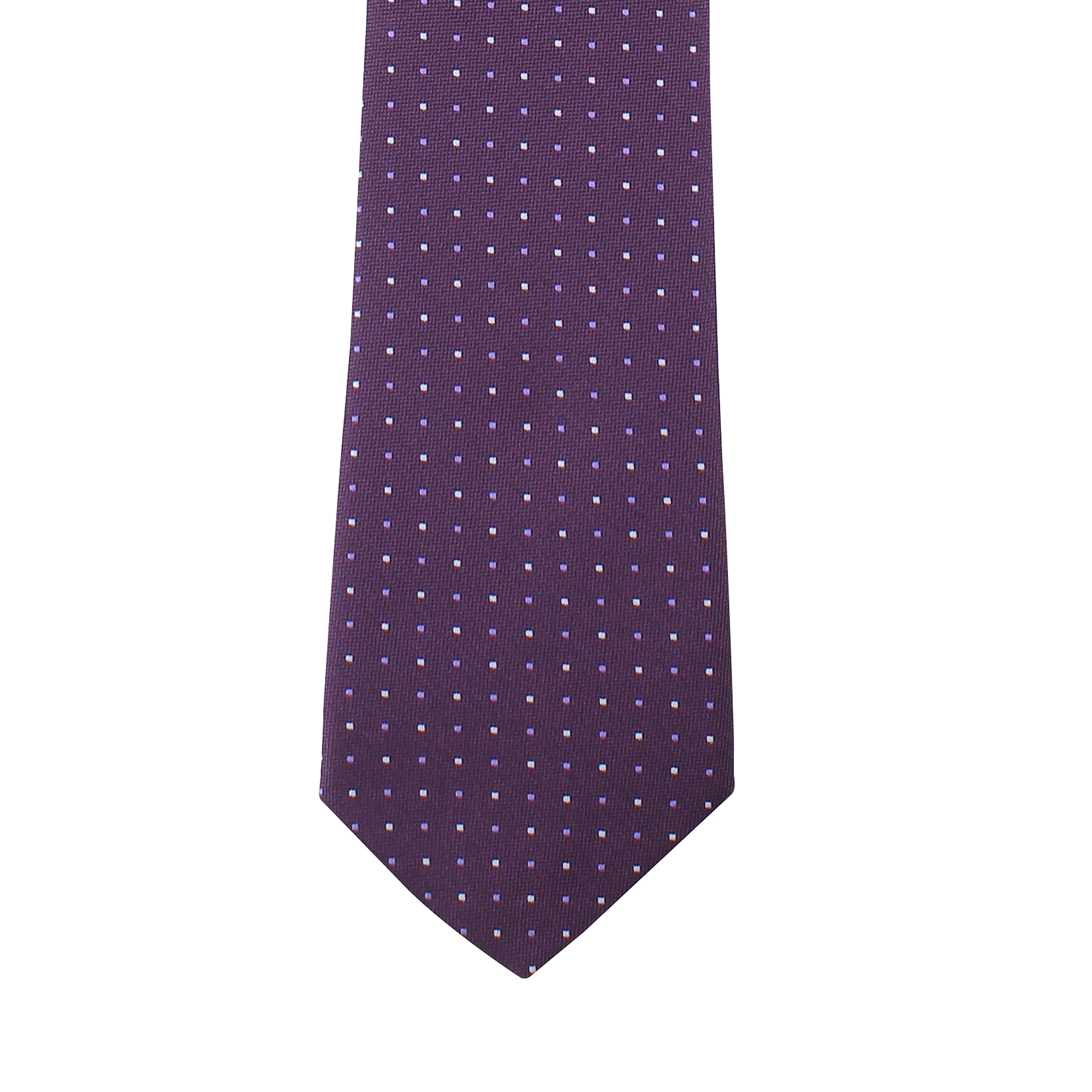 Kovove Elegant Purple Polka Dot Necktie and Pocket Square Gift Box