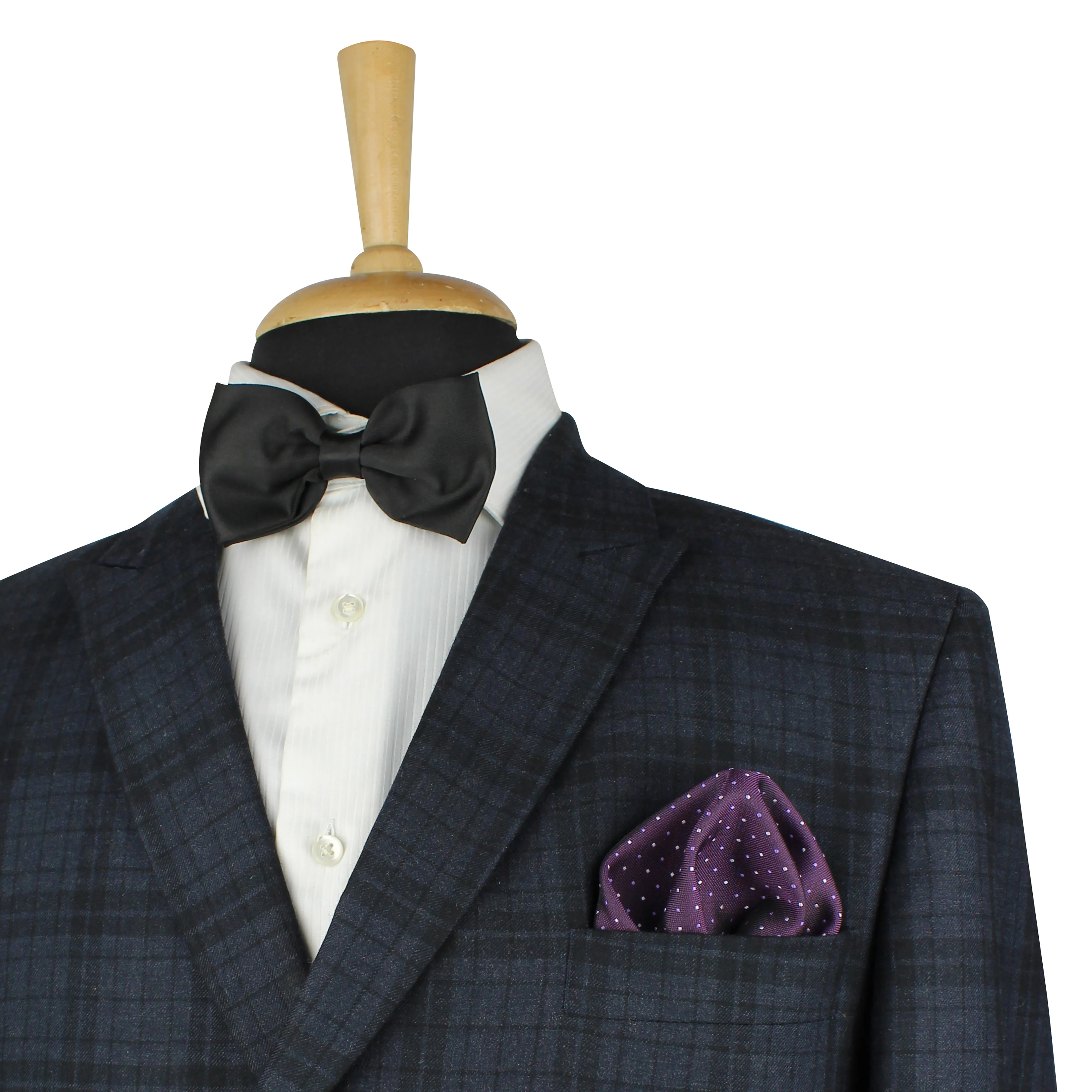 Kovove Elegant Purple Polka Dot Necktie and Pocket Square Gift Box