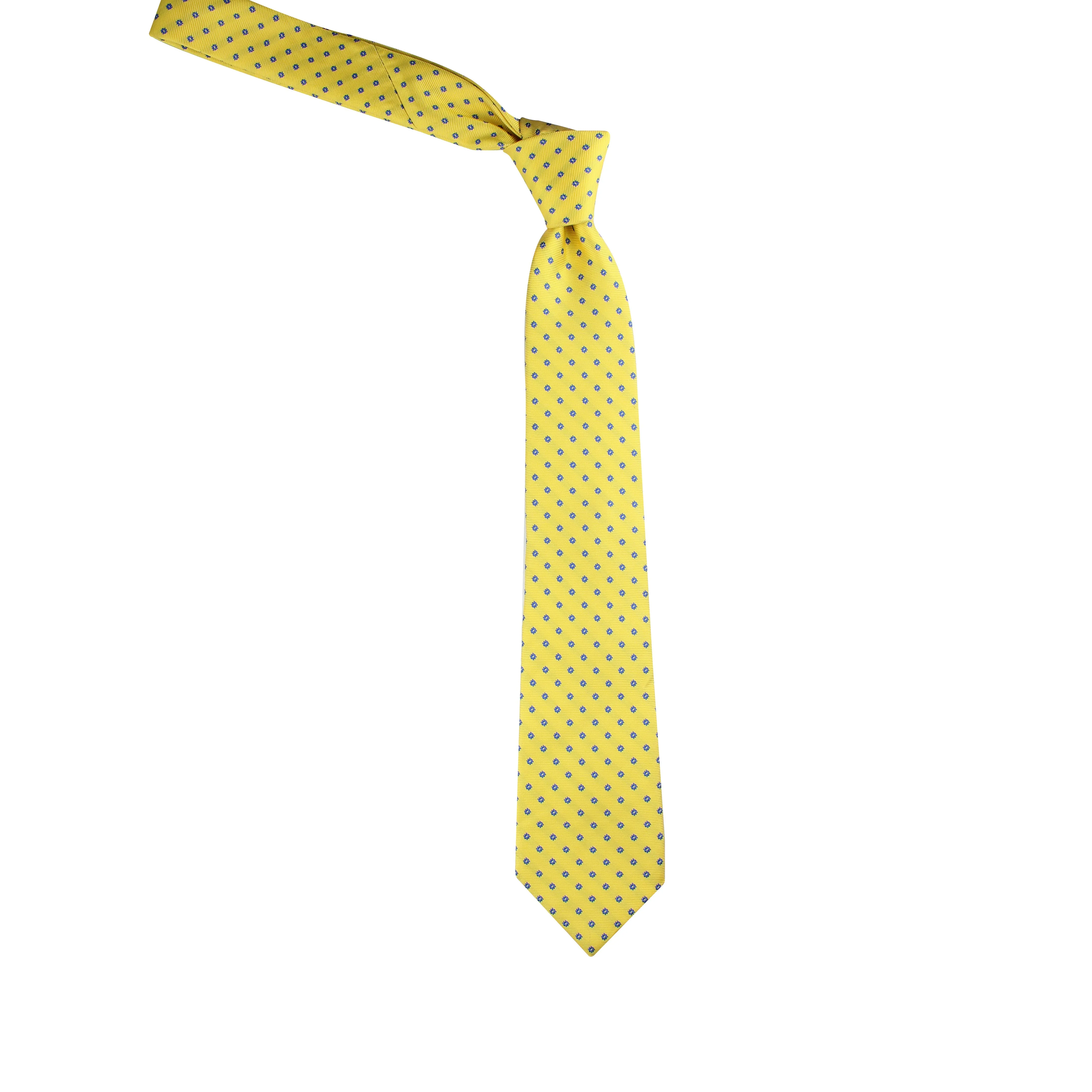 Kovove Elegant Yellow Polka Dot Necktie and Pocket Square Gift Box