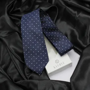 Kovove The Elegant Polka Dot Blue Necktie For Men