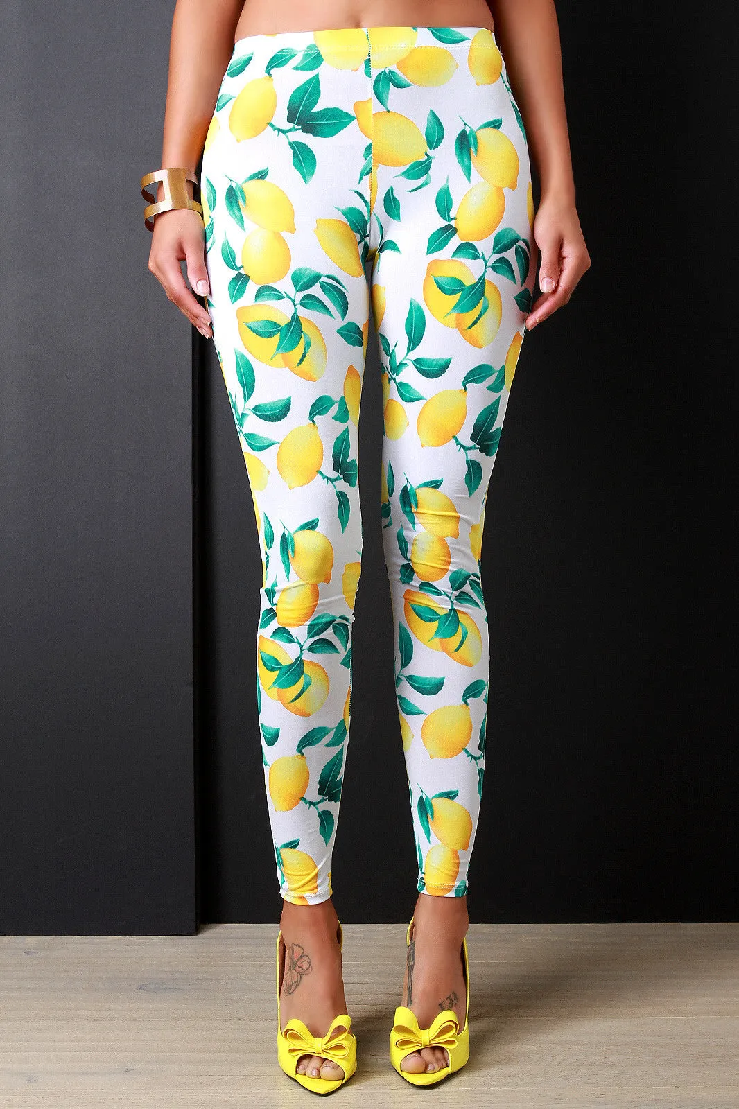 Leafy Lemons High Waisted Leggings