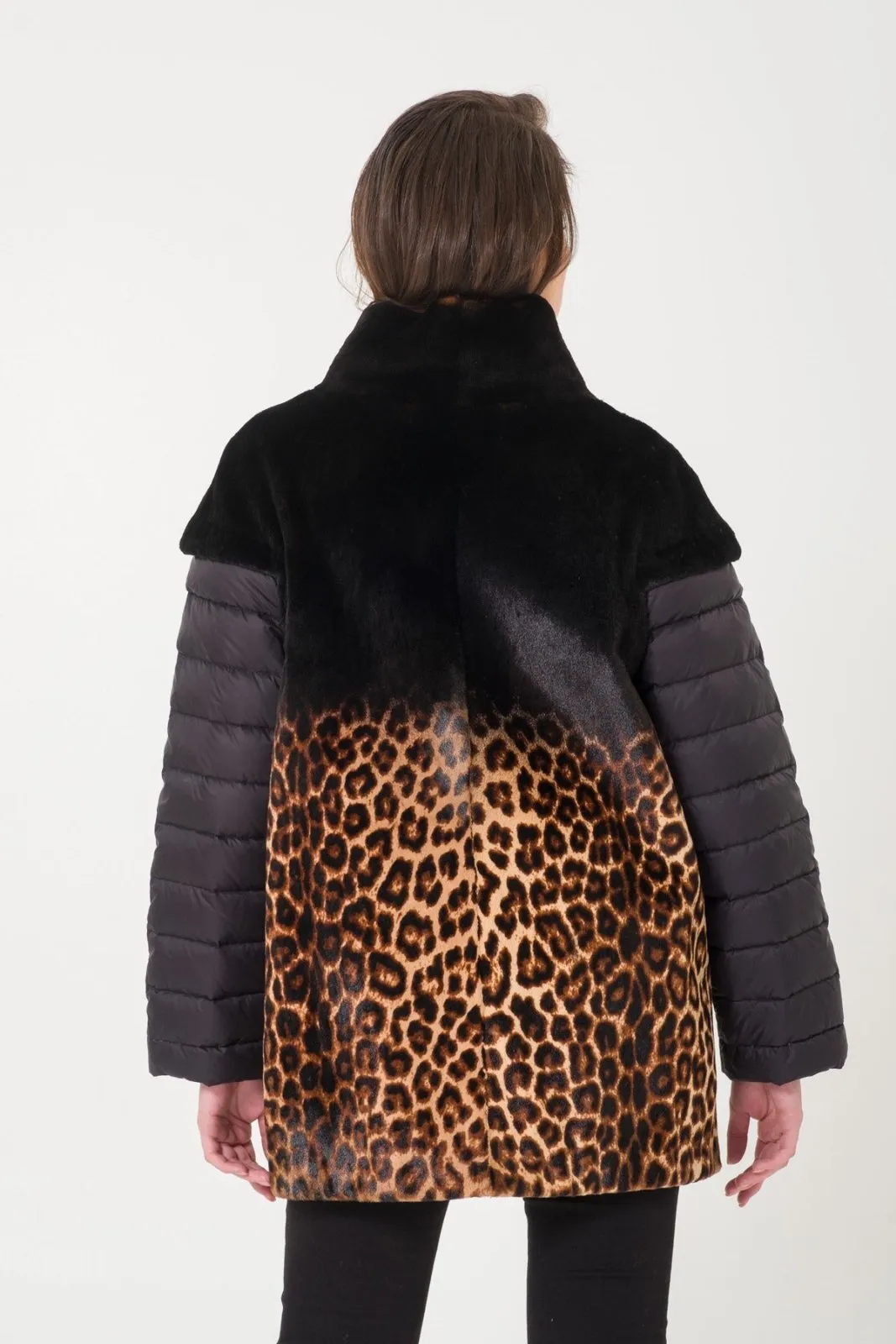 Leopard Patterned Fur Coat