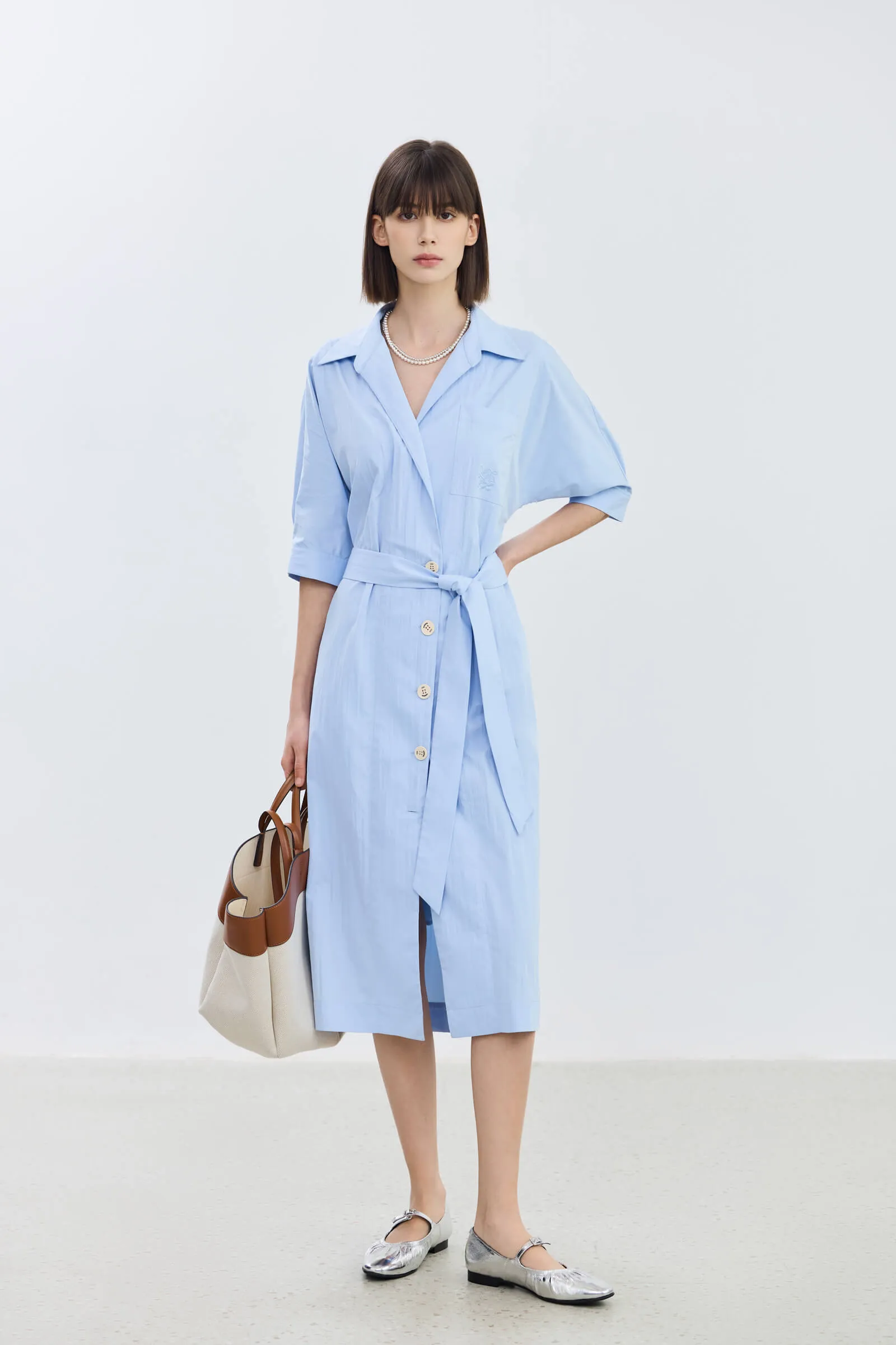 LILY Short-Sleeve Shirt Dress