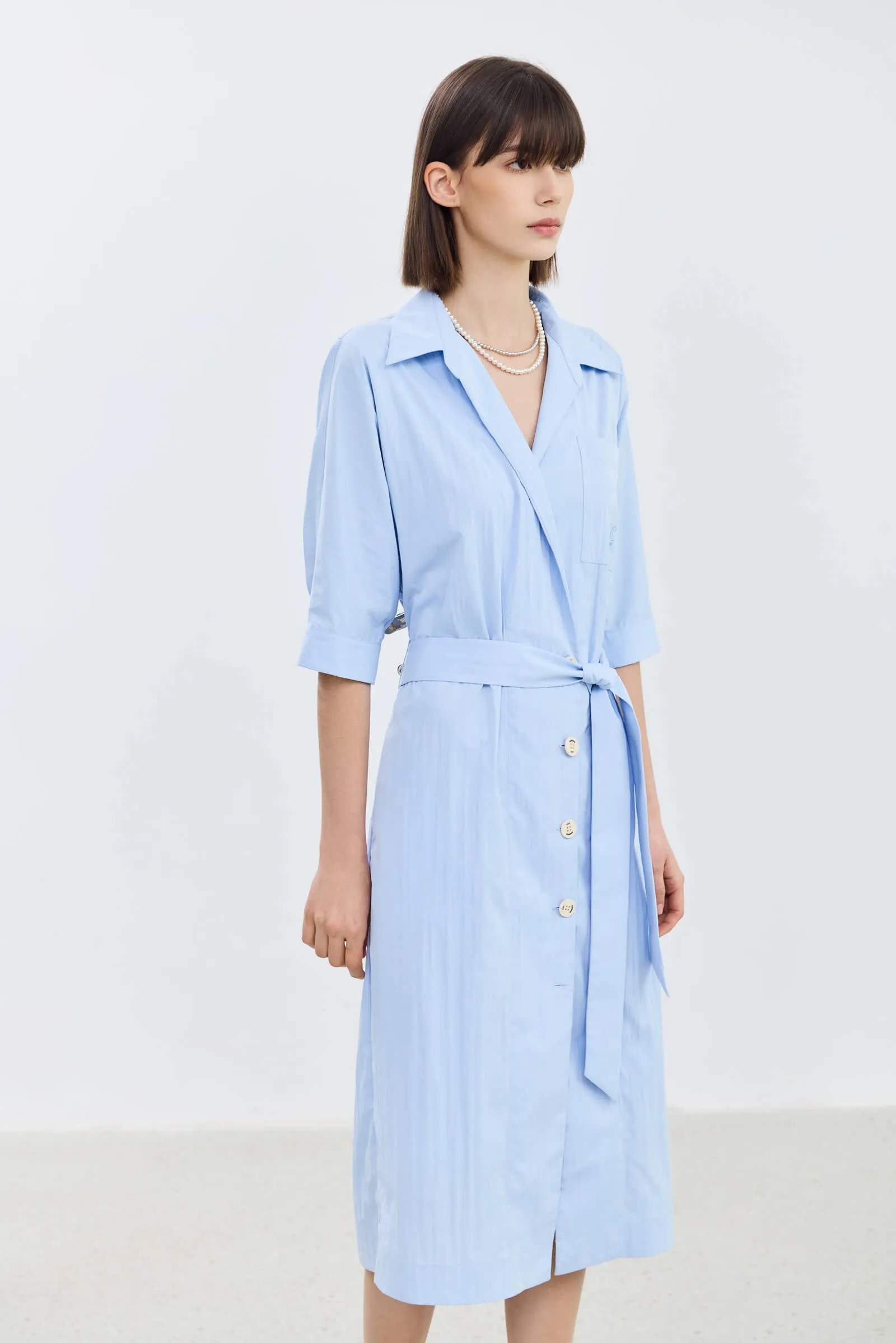 LILY Short-Sleeve Shirt Dress