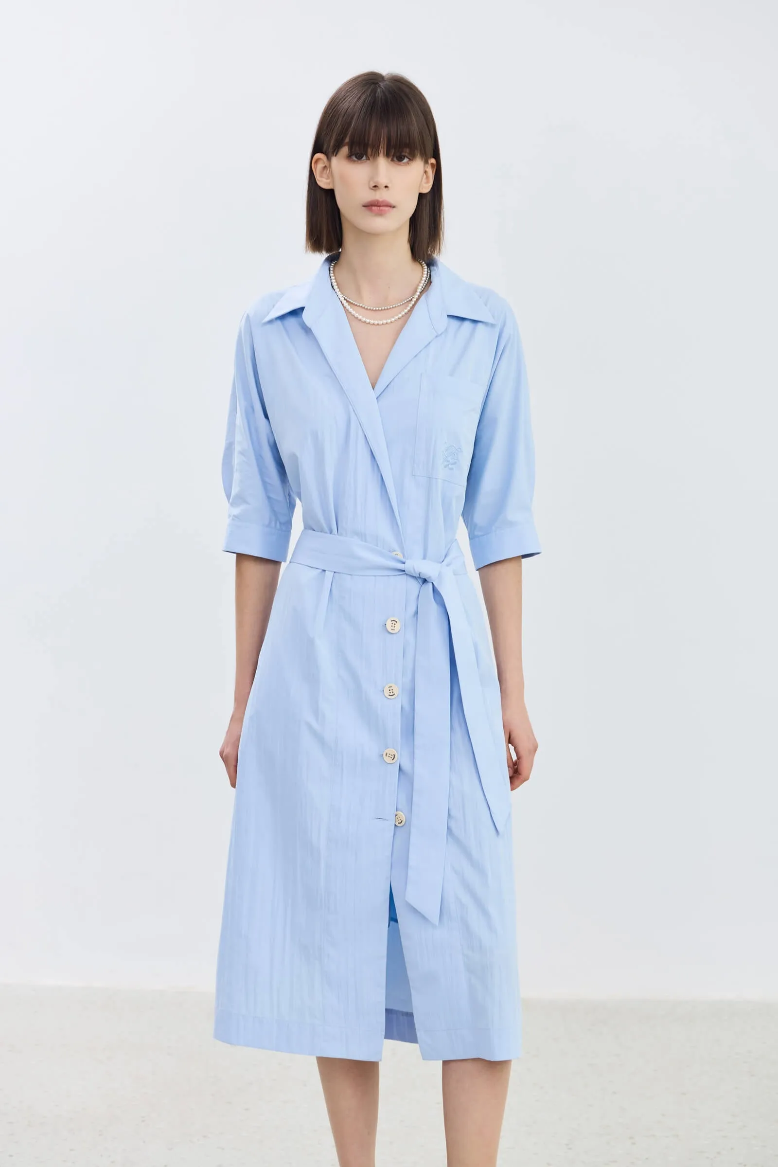 LILY Short-Sleeve Shirt Dress