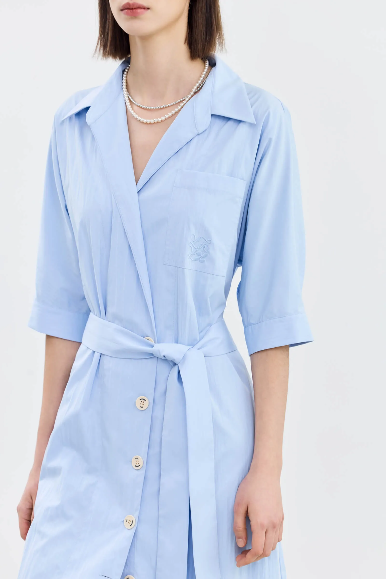 LILY Short-Sleeve Shirt Dress