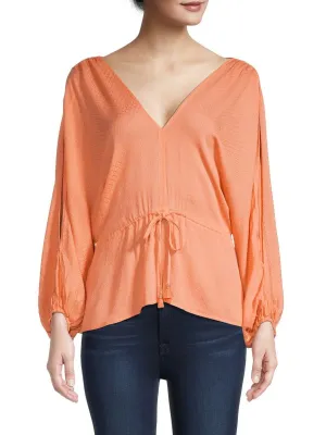 Lovestitch Sorbet Split Sleeve Drawstring Top