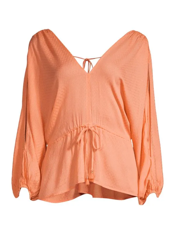 Lovestitch Sorbet Split Sleeve Drawstring Top