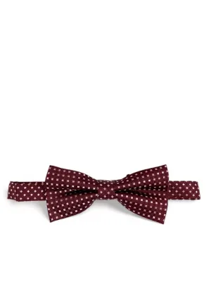 Maroon Classic Diamond Patterned Bow Tie