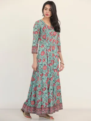 Megha Advika Long Tie Up Back Waist Dress