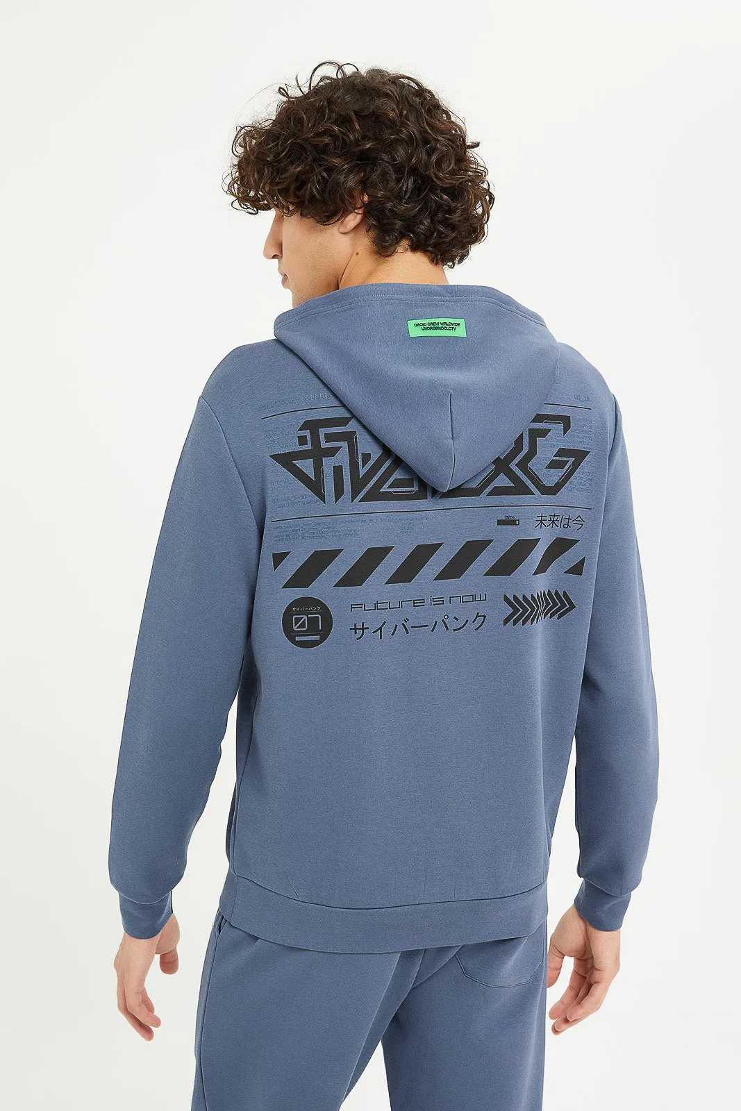 Men Blue Soft Touch Hoodie Sweatshirt