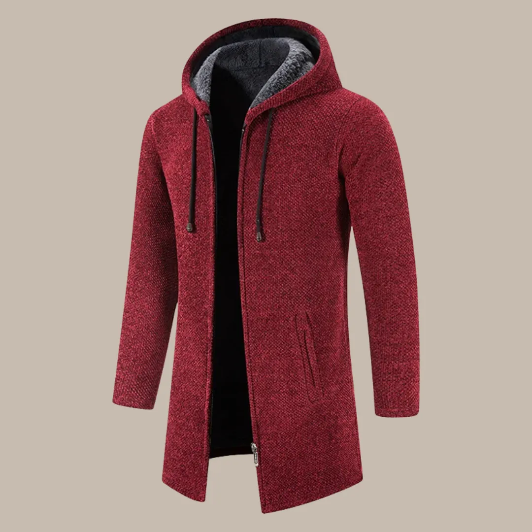 Men Hooded Long Winter Cardigans