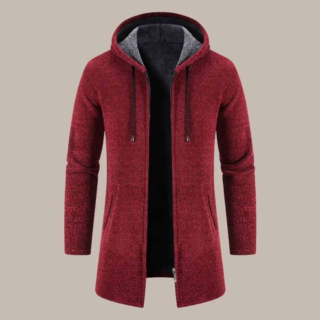 Men Hooded Long Winter Cardigans