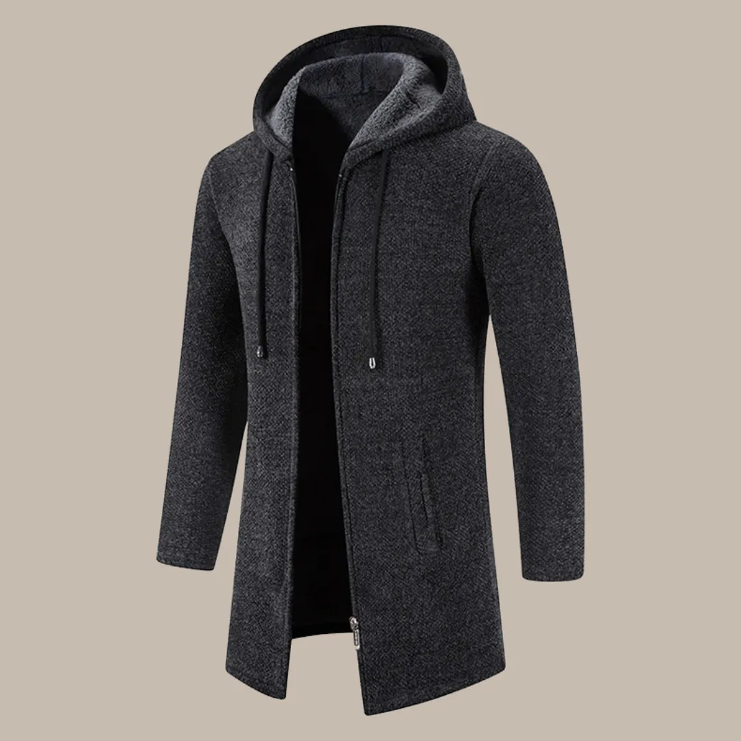 Men Hooded Long Winter Cardigans