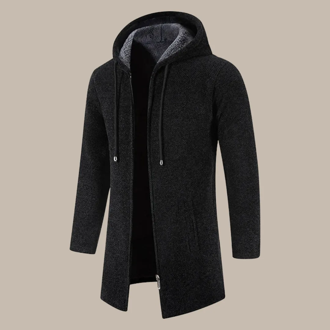 Men Hooded Long Winter Cardigans