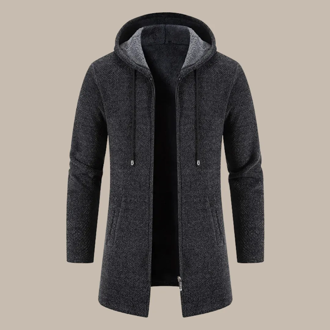 Men Hooded Long Winter Cardigans