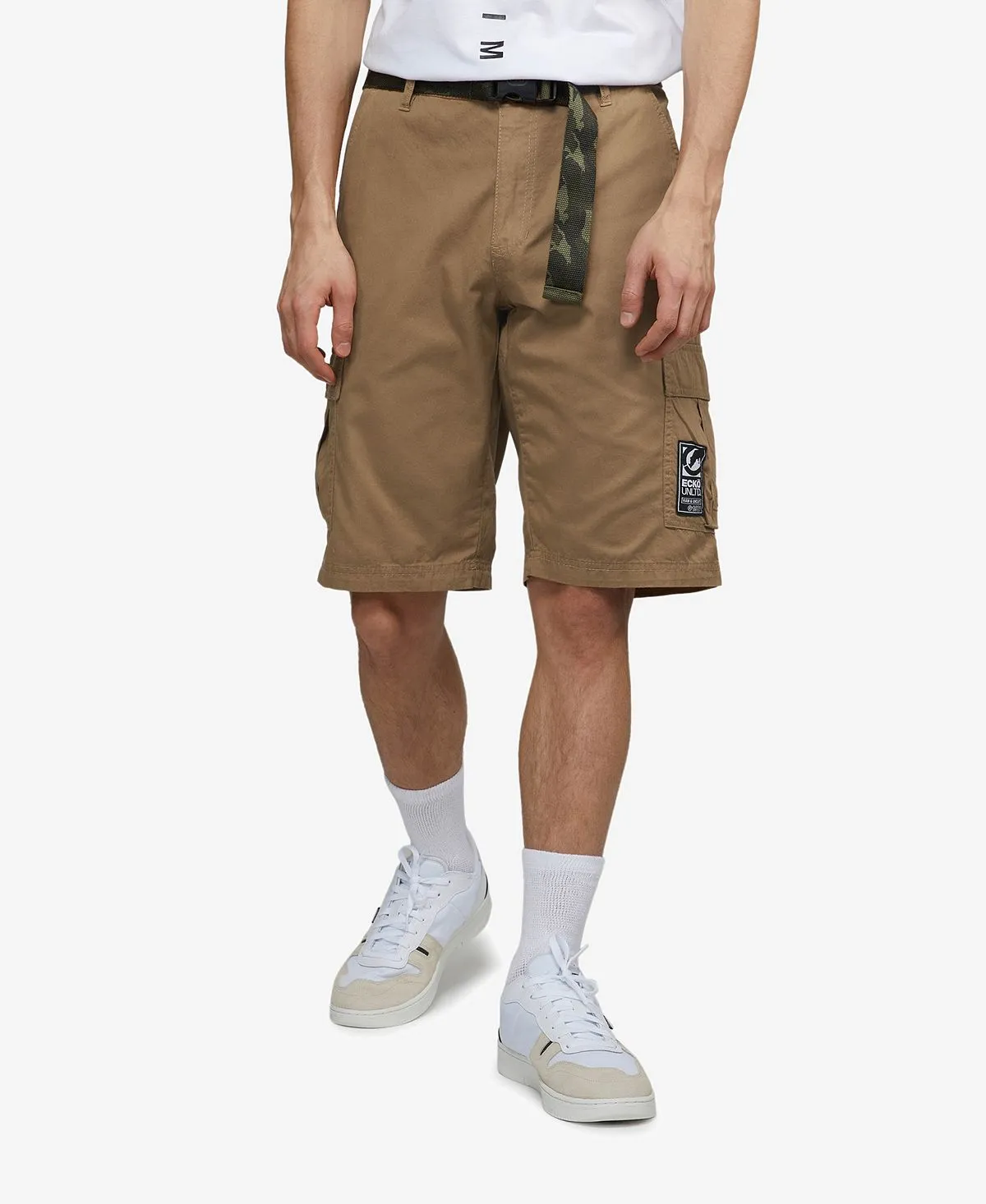 Men's Big and Tall Cargo Shorts with Wrap and Waistband Ecko Unltd beige