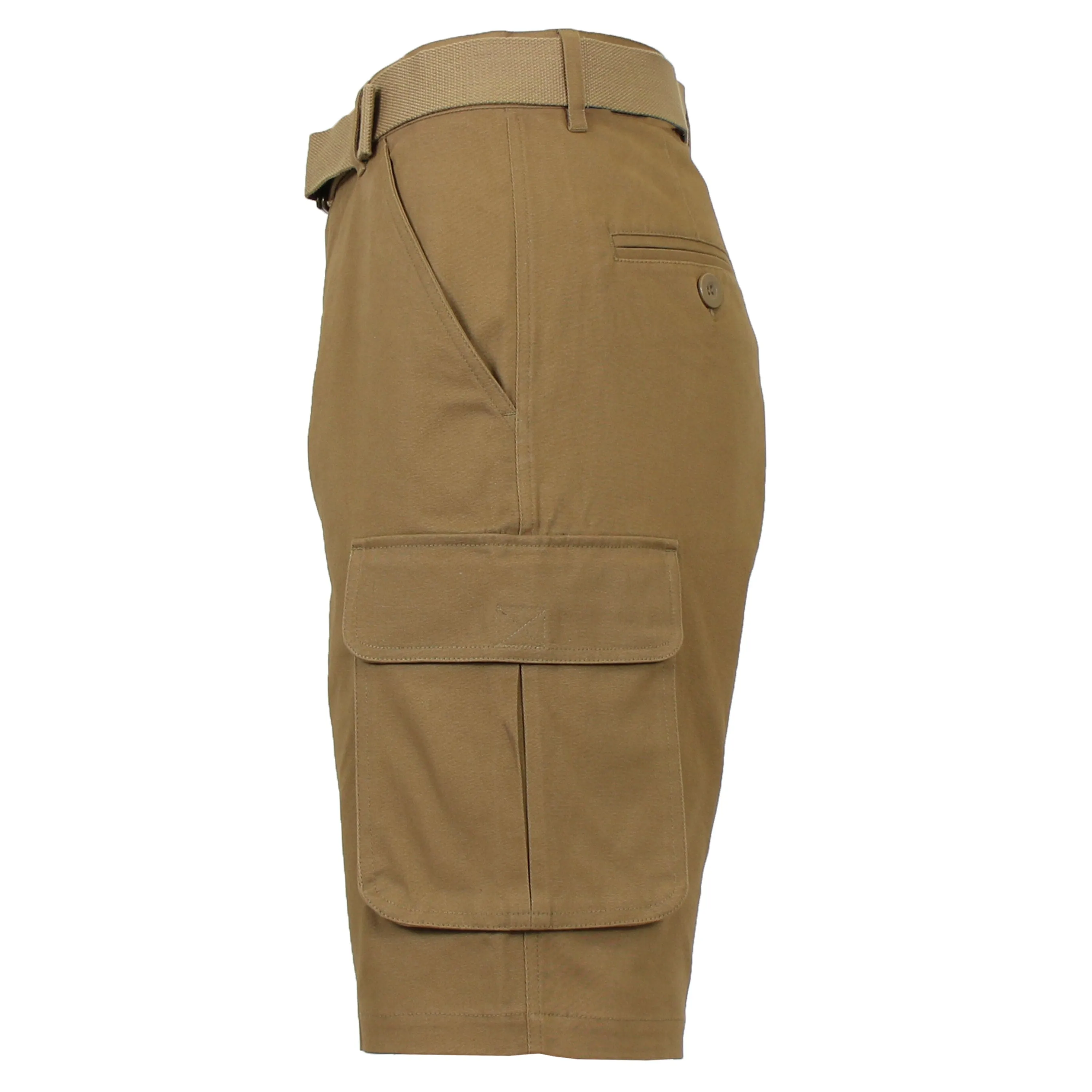 Men's Cotton Flex Stretch Cargo Shorts with Belt