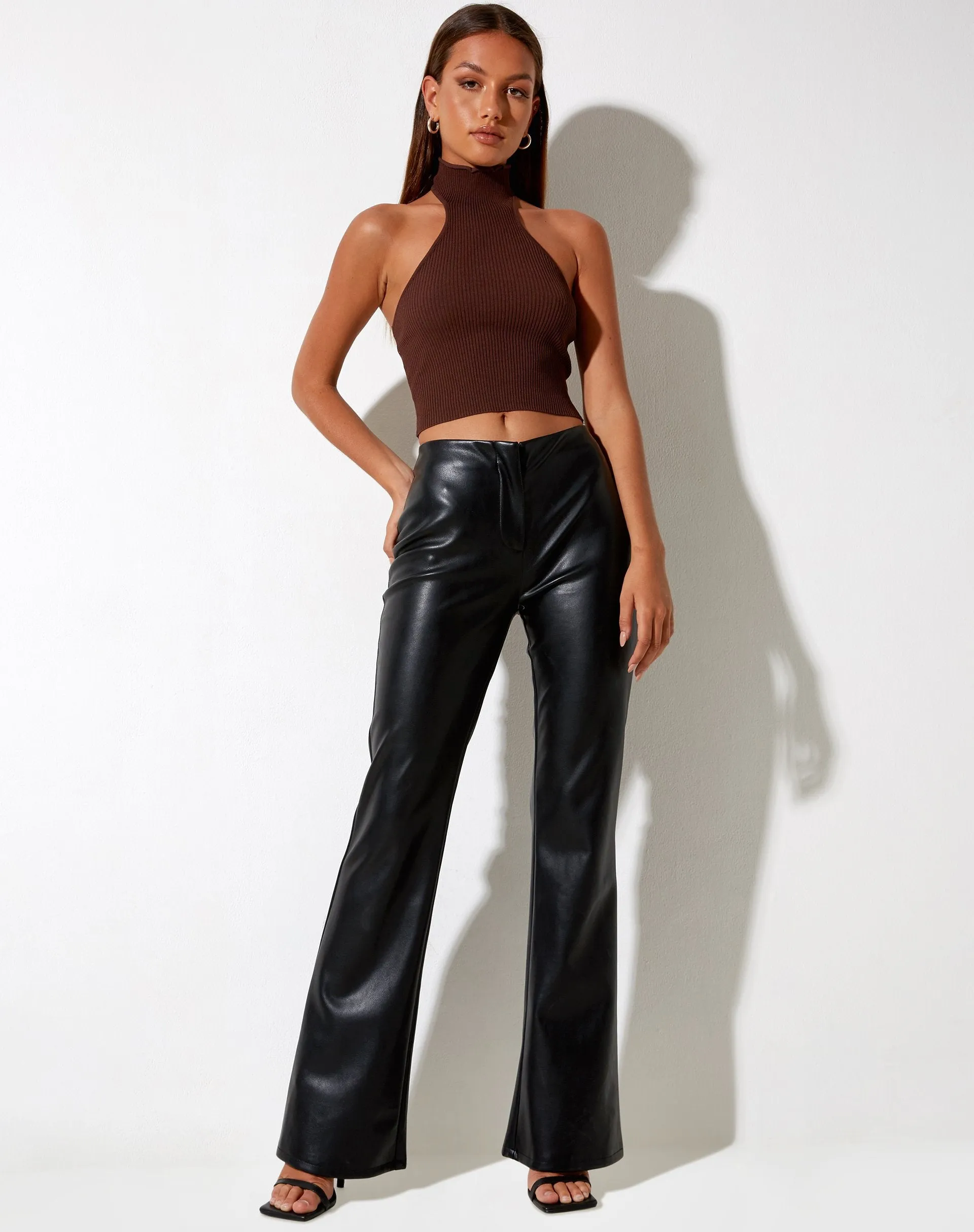 Moila Crop Top in Knit Chocolate