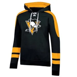 New - NHL Pittsburgh Penguins Men's Long Sleeve Hooded Sweatshirt with Lace - M