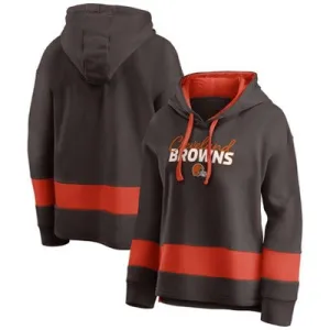 NFL Cleveland Browns Women's Halftime Adjustment Long Sleeve Fleece Hooded Sweatshirt - M