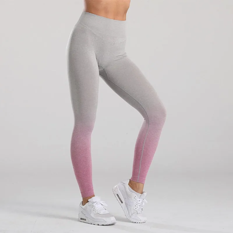 Ombre Seamless High Waisted Women's Leggings