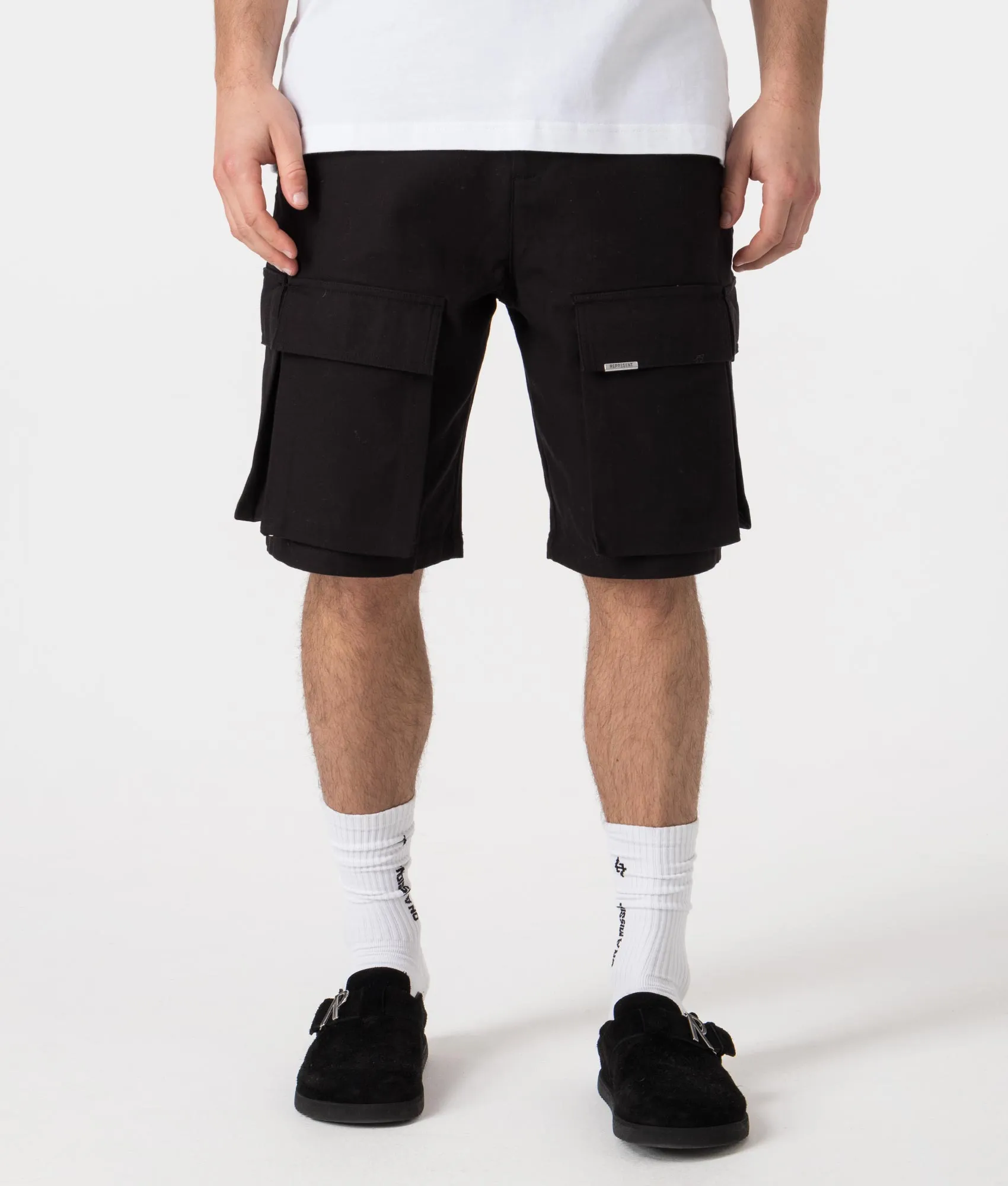 Oversized Cotton Cargo Shorts