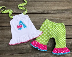 Personalized Polka Dot Capri Set