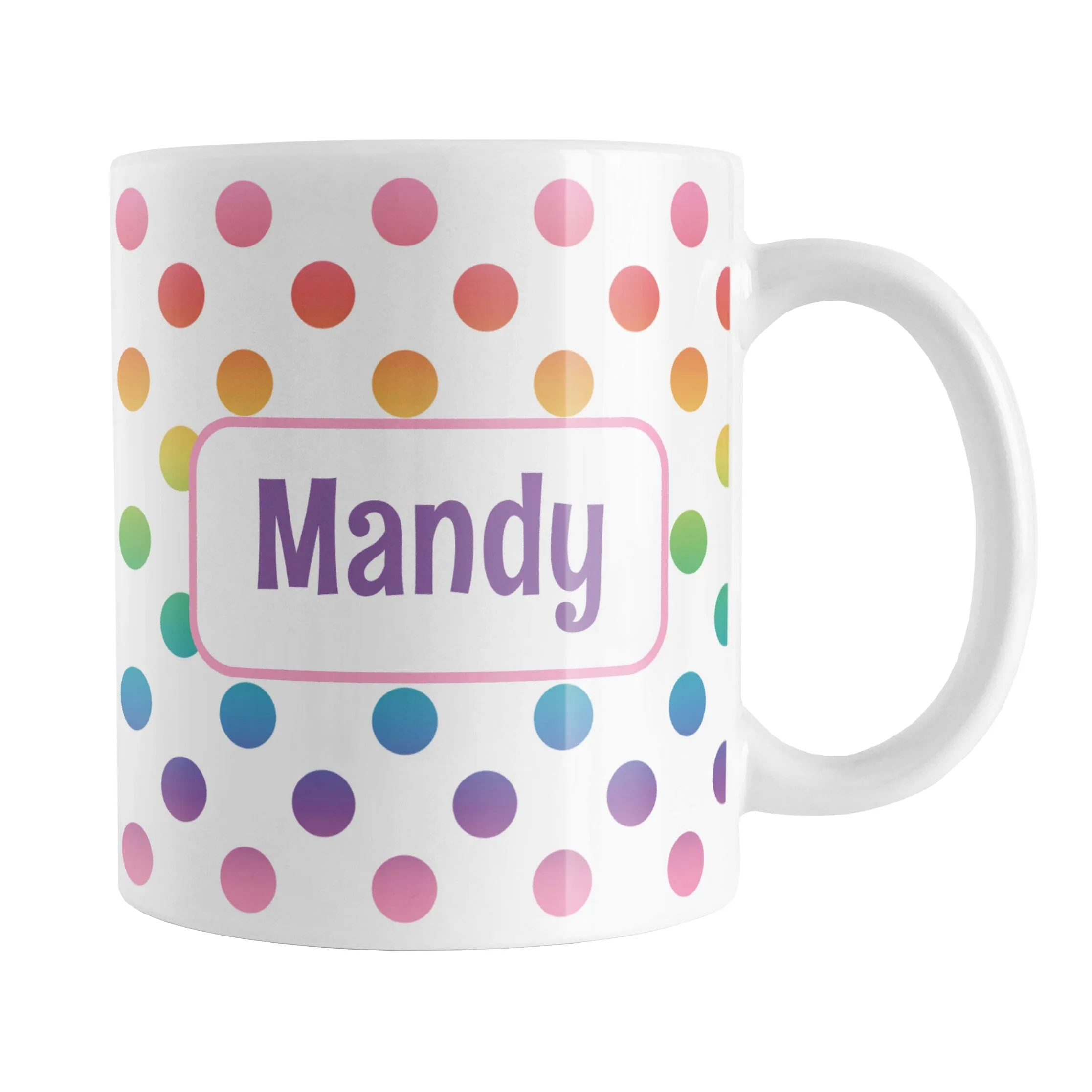 Personalized Rainbow Polka Dots Mug