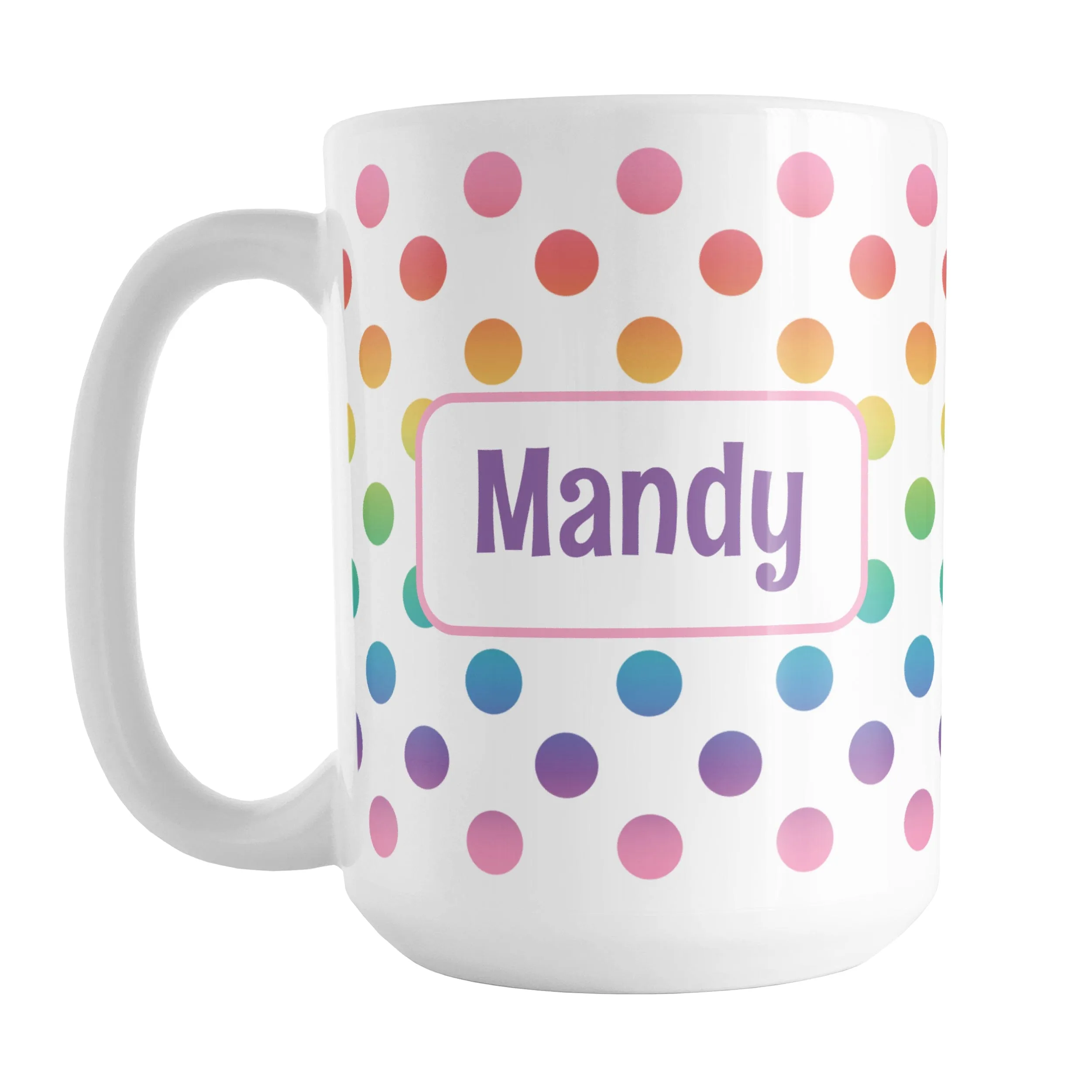 Personalized Rainbow Polka Dots Mug