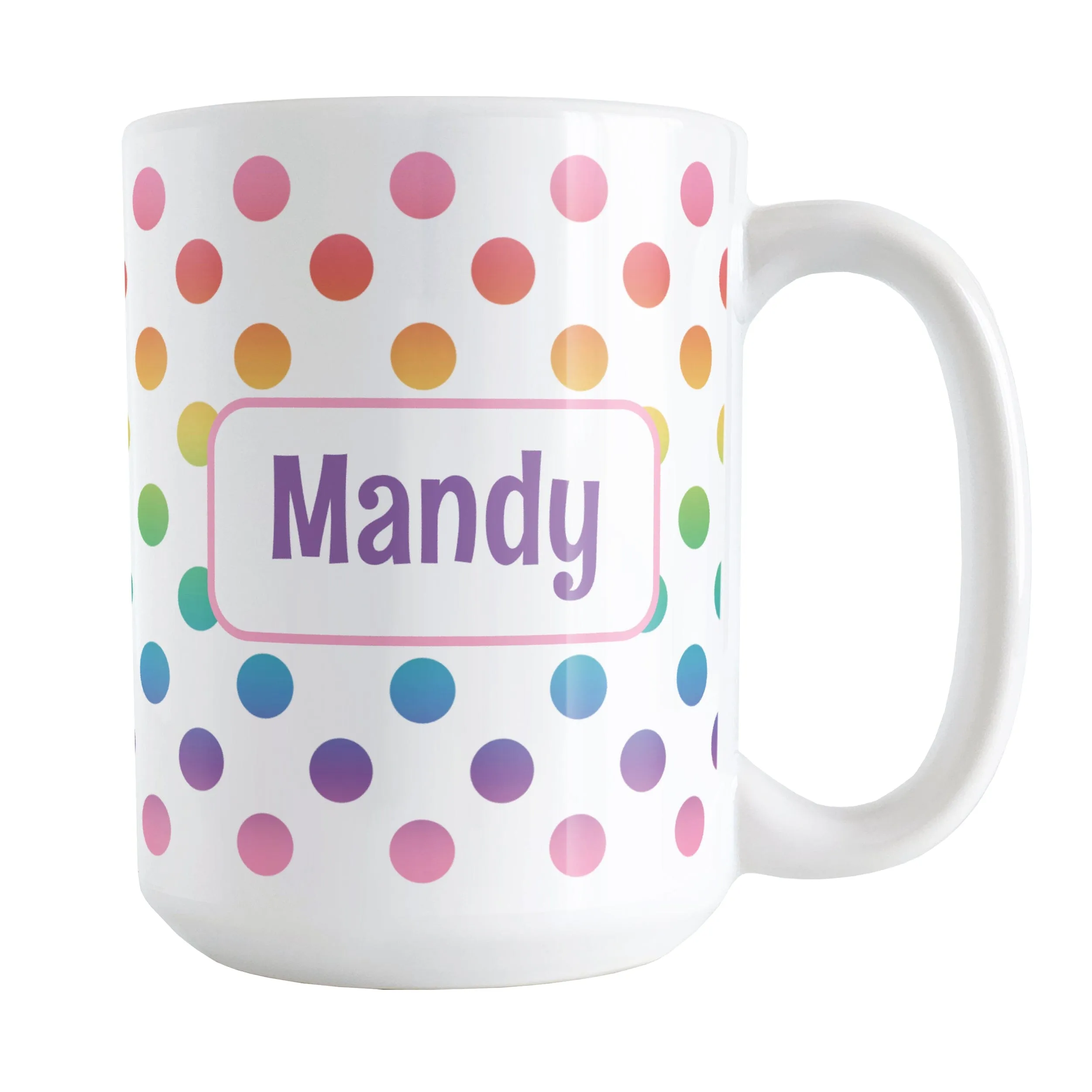 Personalized Rainbow Polka Dots Mug