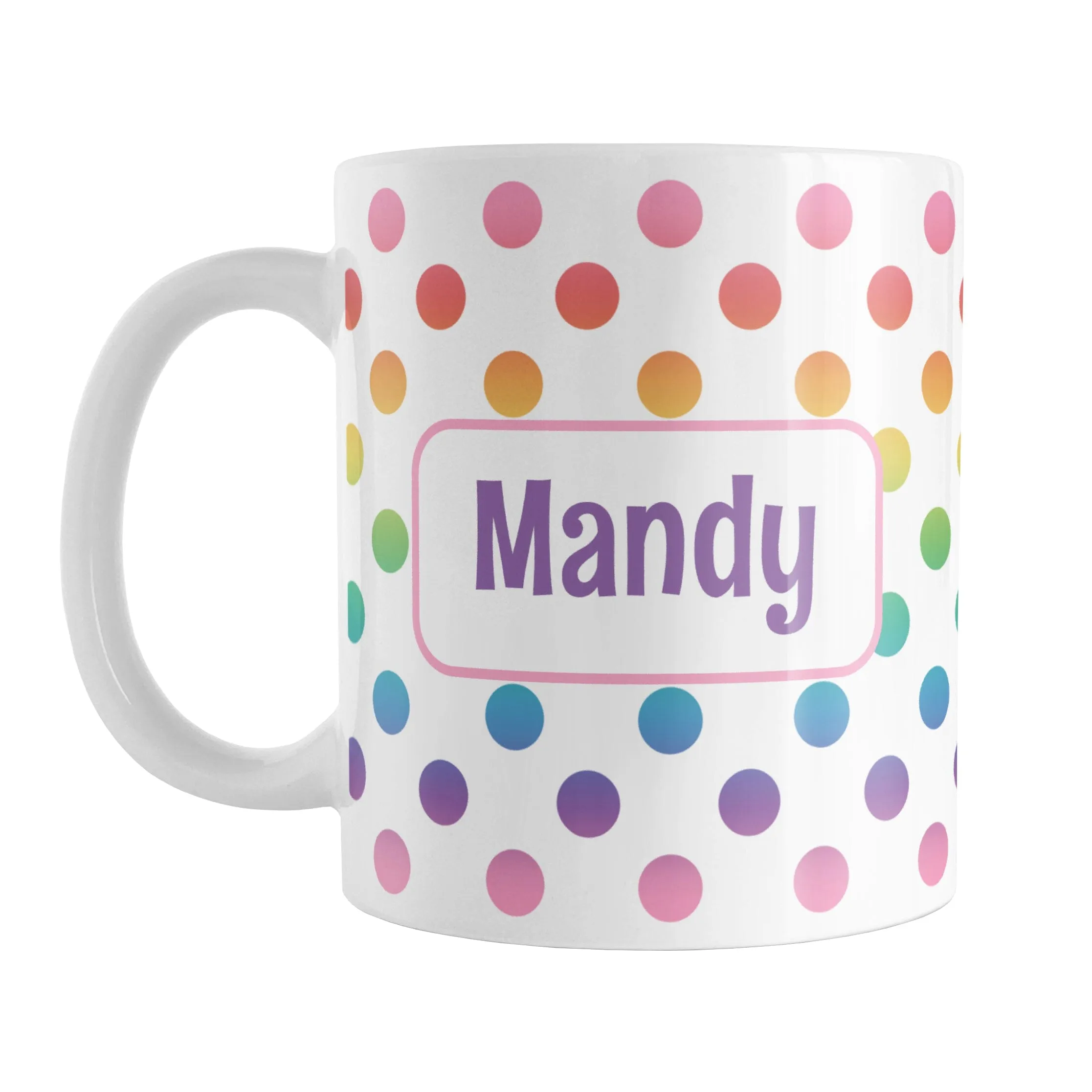 Personalized Rainbow Polka Dots Mug