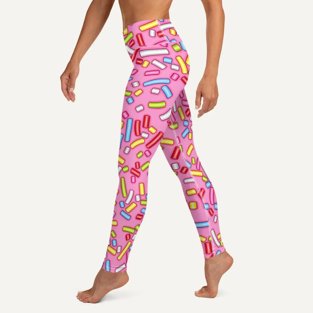 Pink Donut Sprinkles High-Waisted Leggings