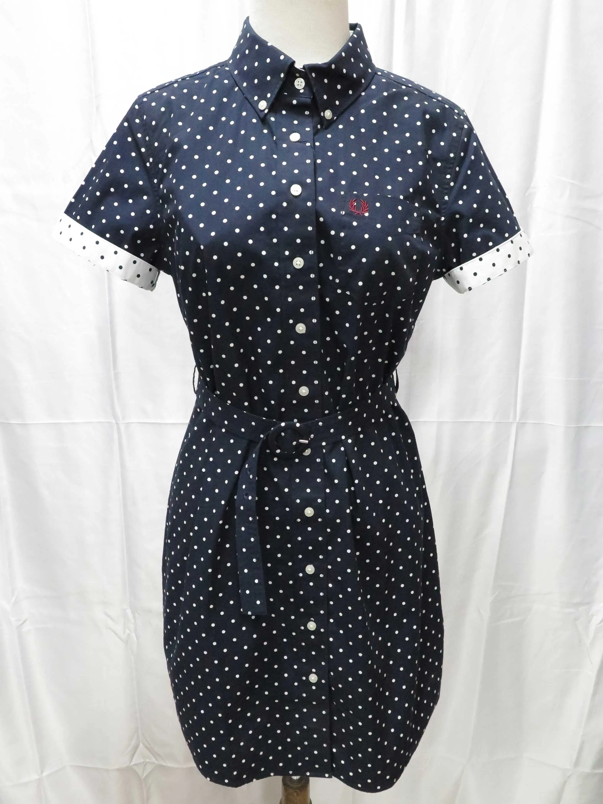 Polka Dot Shirt Dress (blue)