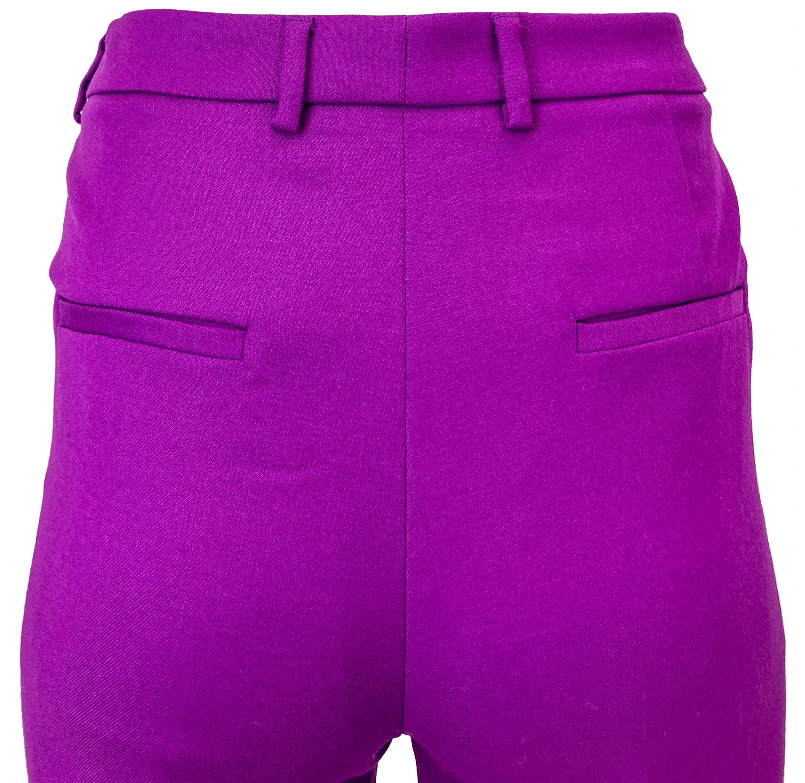 Rochas Flared Trousers in Bright Purple