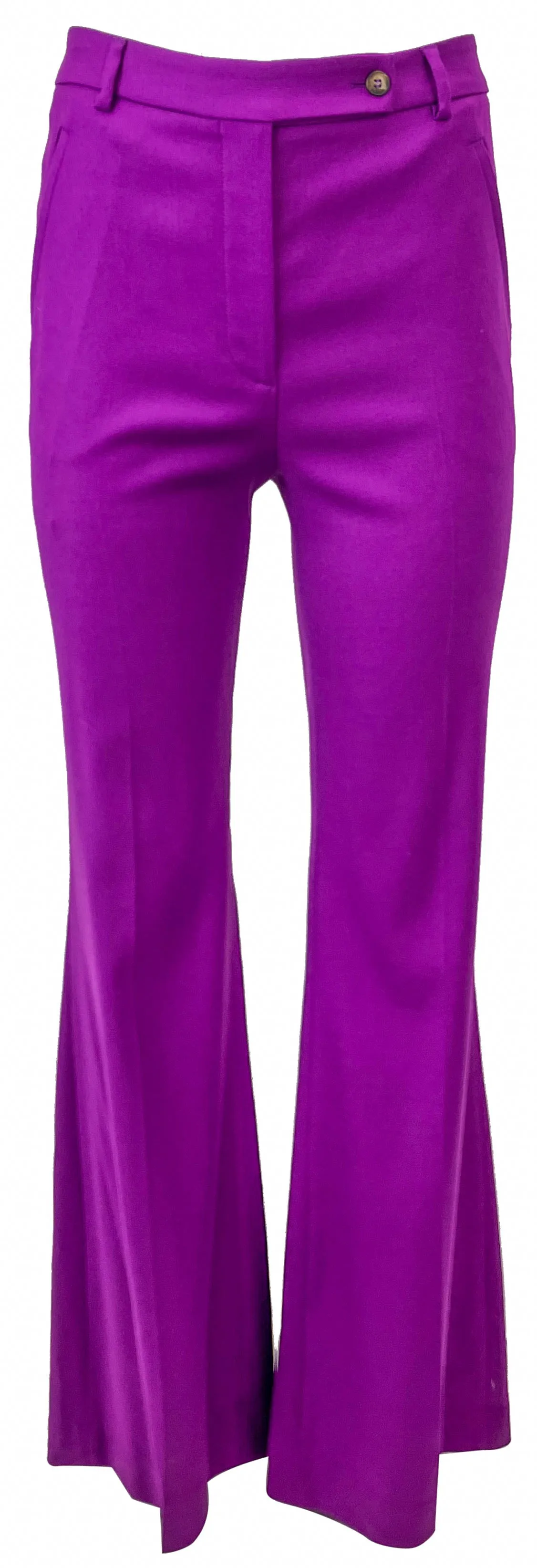 Rochas Flared Trousers in Bright Purple