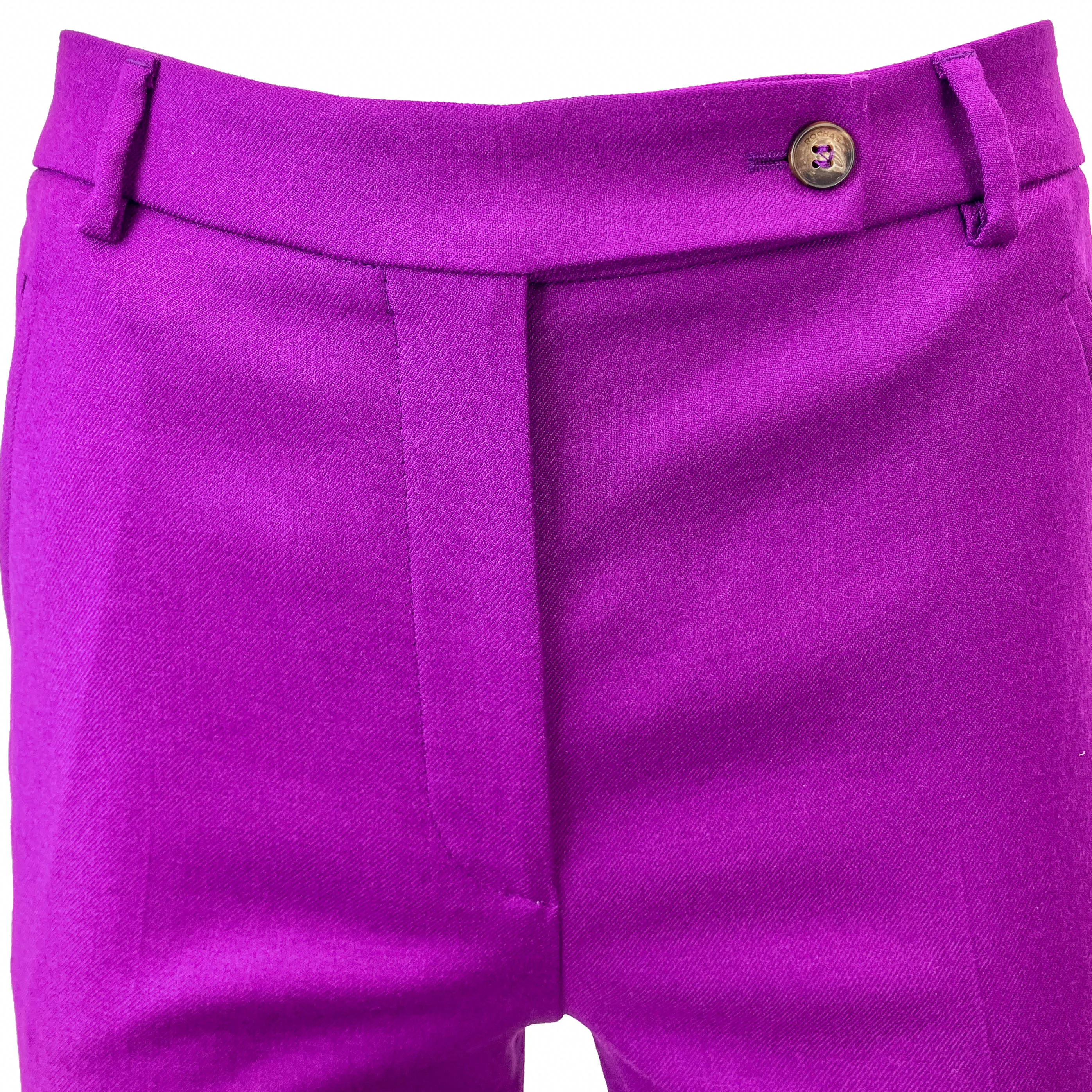 Rochas Flared Trousers in Bright Purple