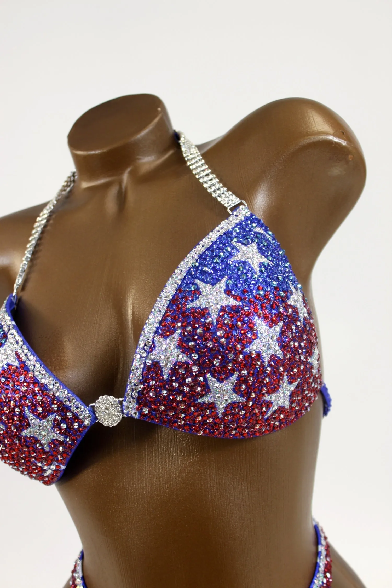 Shimmmering USA Flag Figure Competition Suit