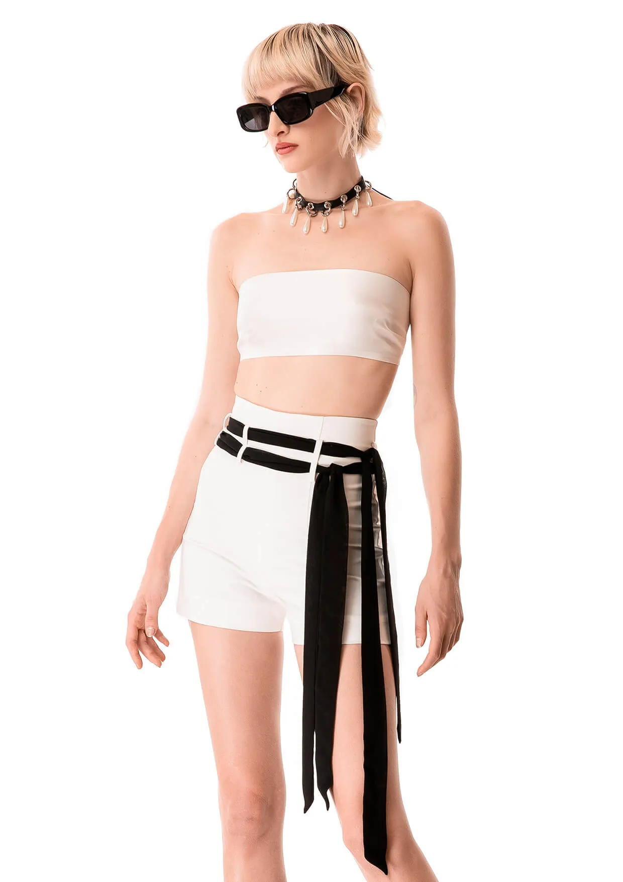 Silk Chiffon Crop Top