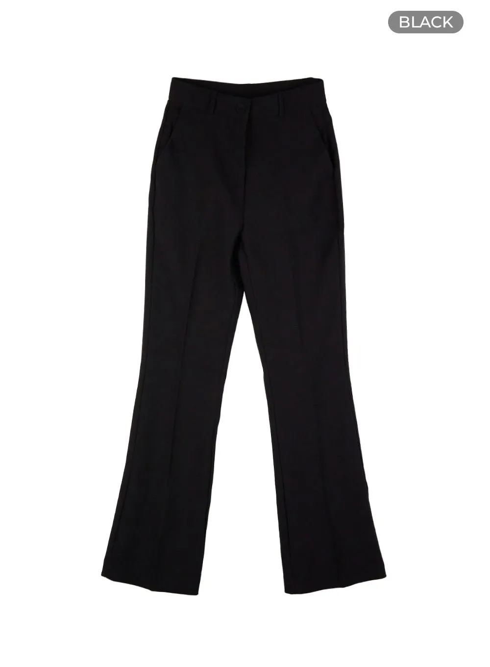 Sleek Solid Flared Trousers OS423