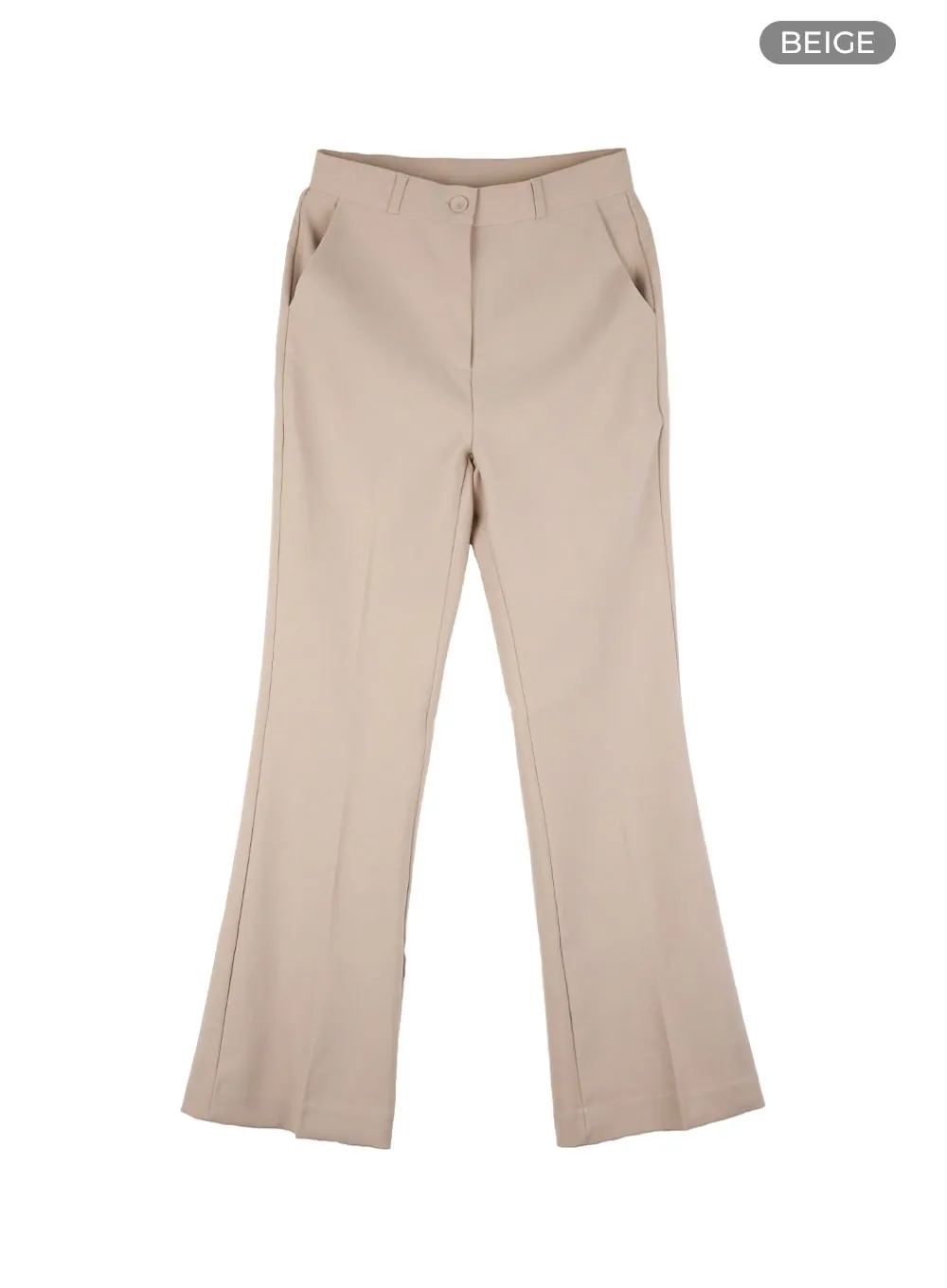 Sleek Solid Flared Trousers OS423